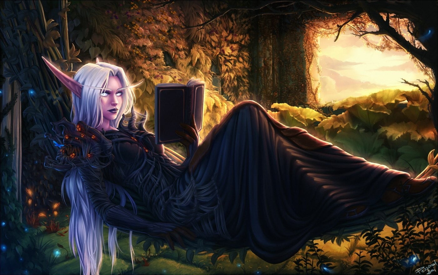 full length, young women, long hair, plant, nature, woman, young adult, fan art, leisure activity, lying down, portrait, 720P, character, leaf, hair, HD Wallpaper
