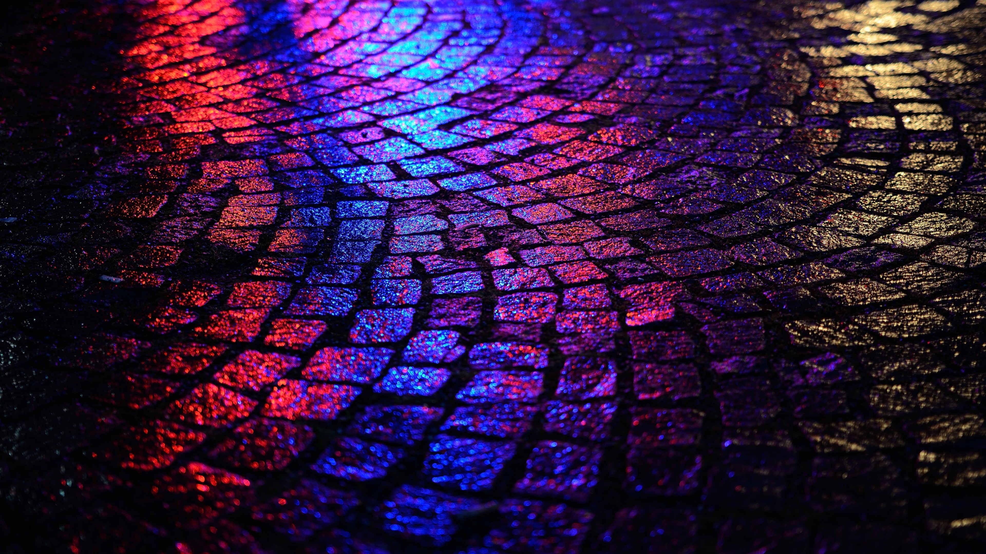 paving stone, reflection, 4K, HD Wallpaper