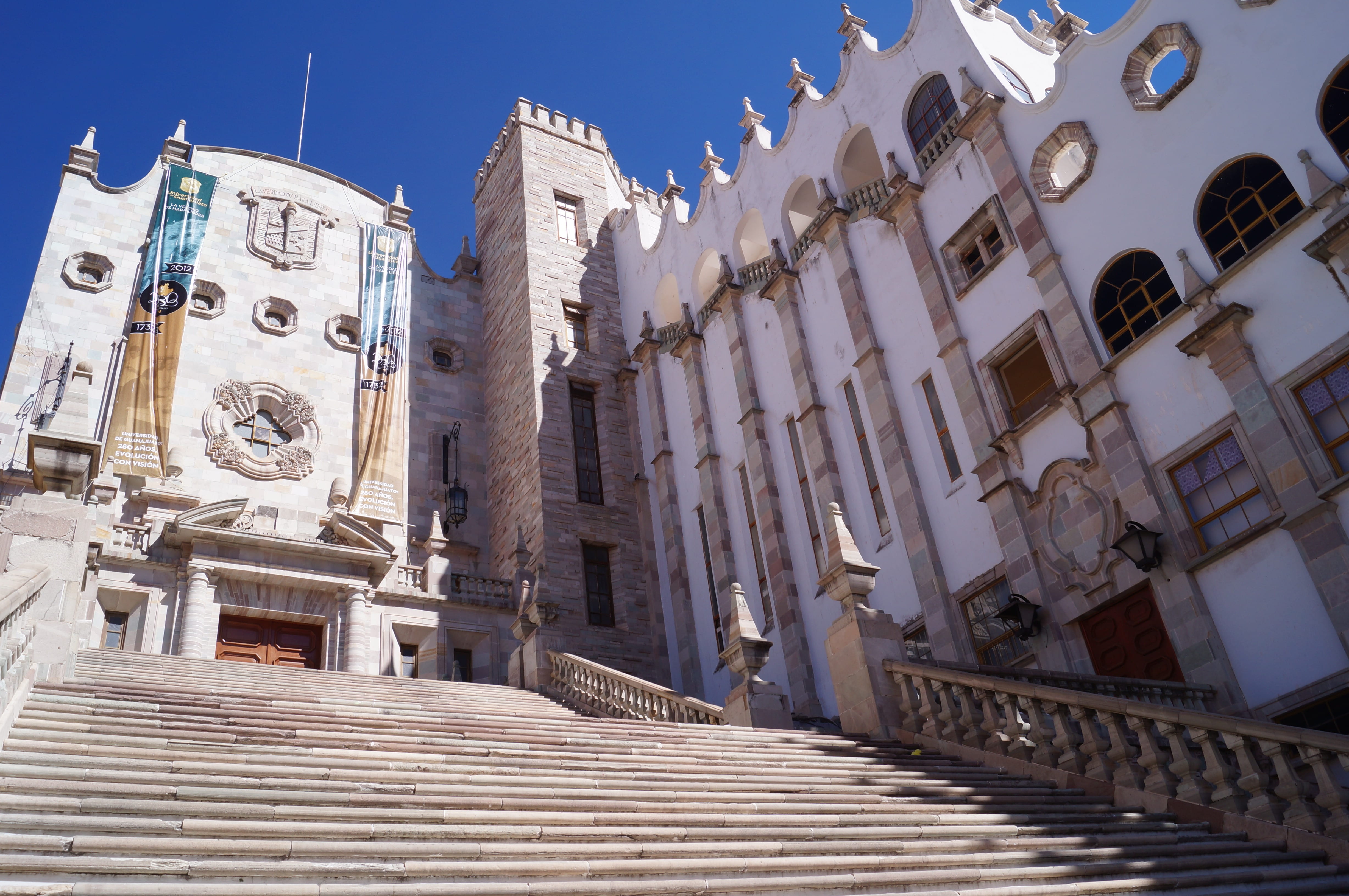 building exterior, steps and staircases, concrete, built structure, clear sky, colonial architecture, spirituality, no people, staircase, low angle view, HD Wallpaper