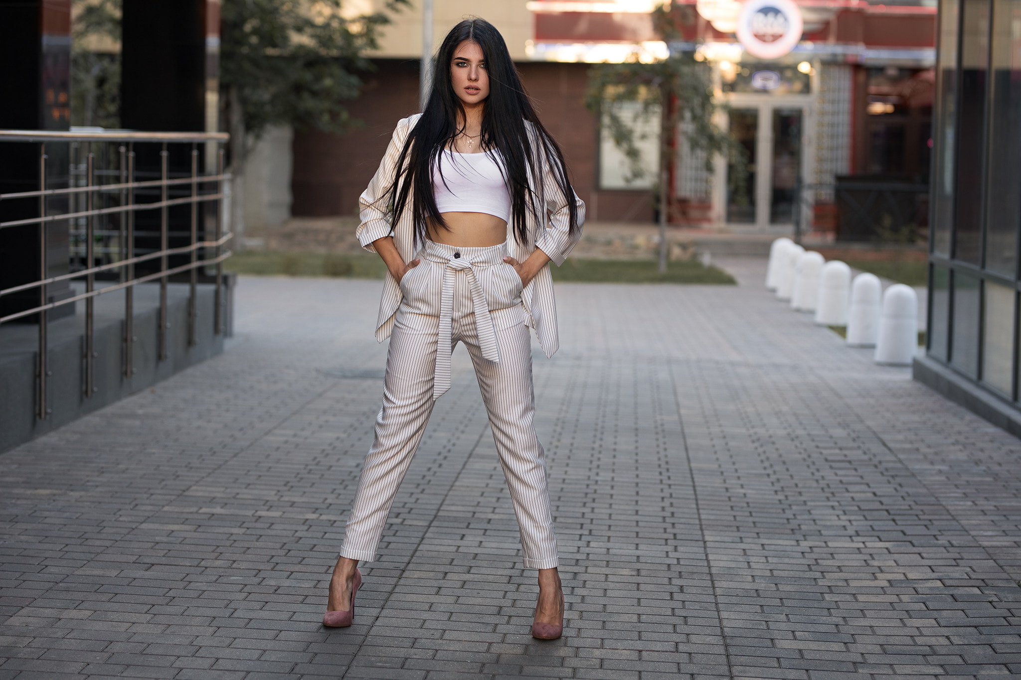 long hair, Dmitry Sn, 1080P, women, portrait, high heels, HD Wallpaper