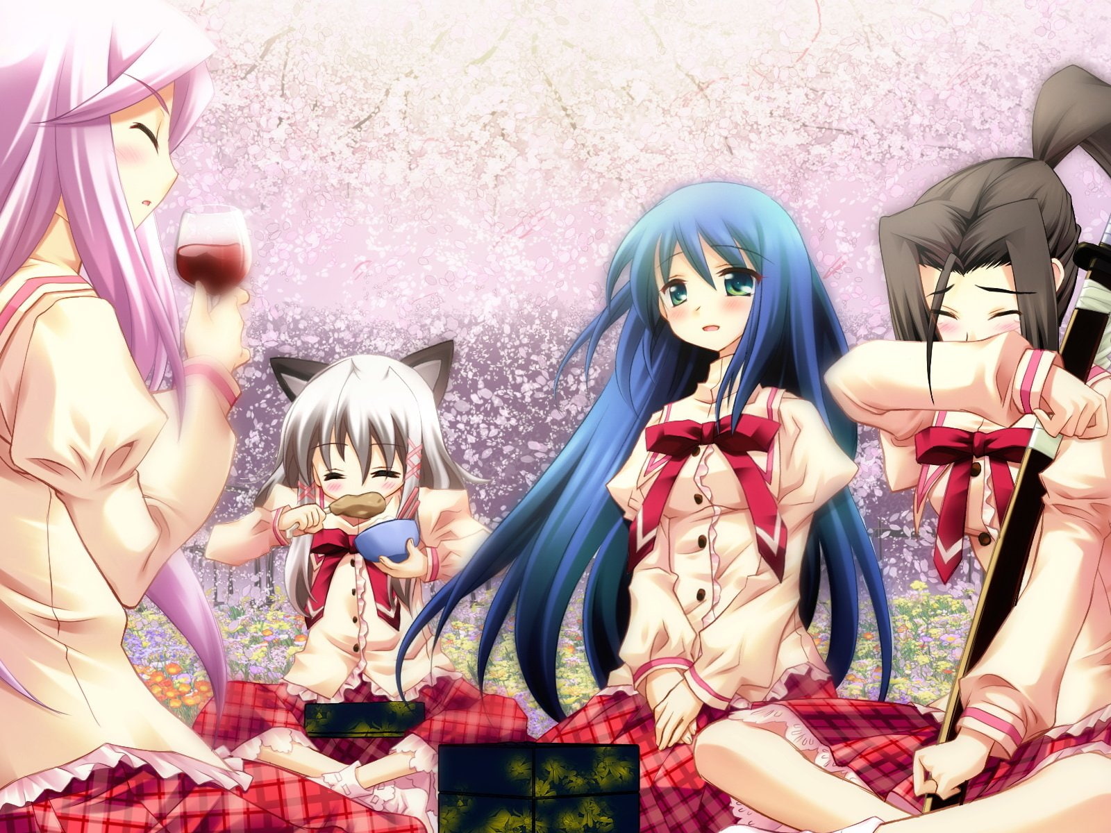 Anime, Hana Fubuki ~Sennen no Koi wo Shimashita~, Miyano Shion, Sakuramori Akasha, 720P, Amafuki Setsuka, Kirinji Himawari, HD Wallpaper