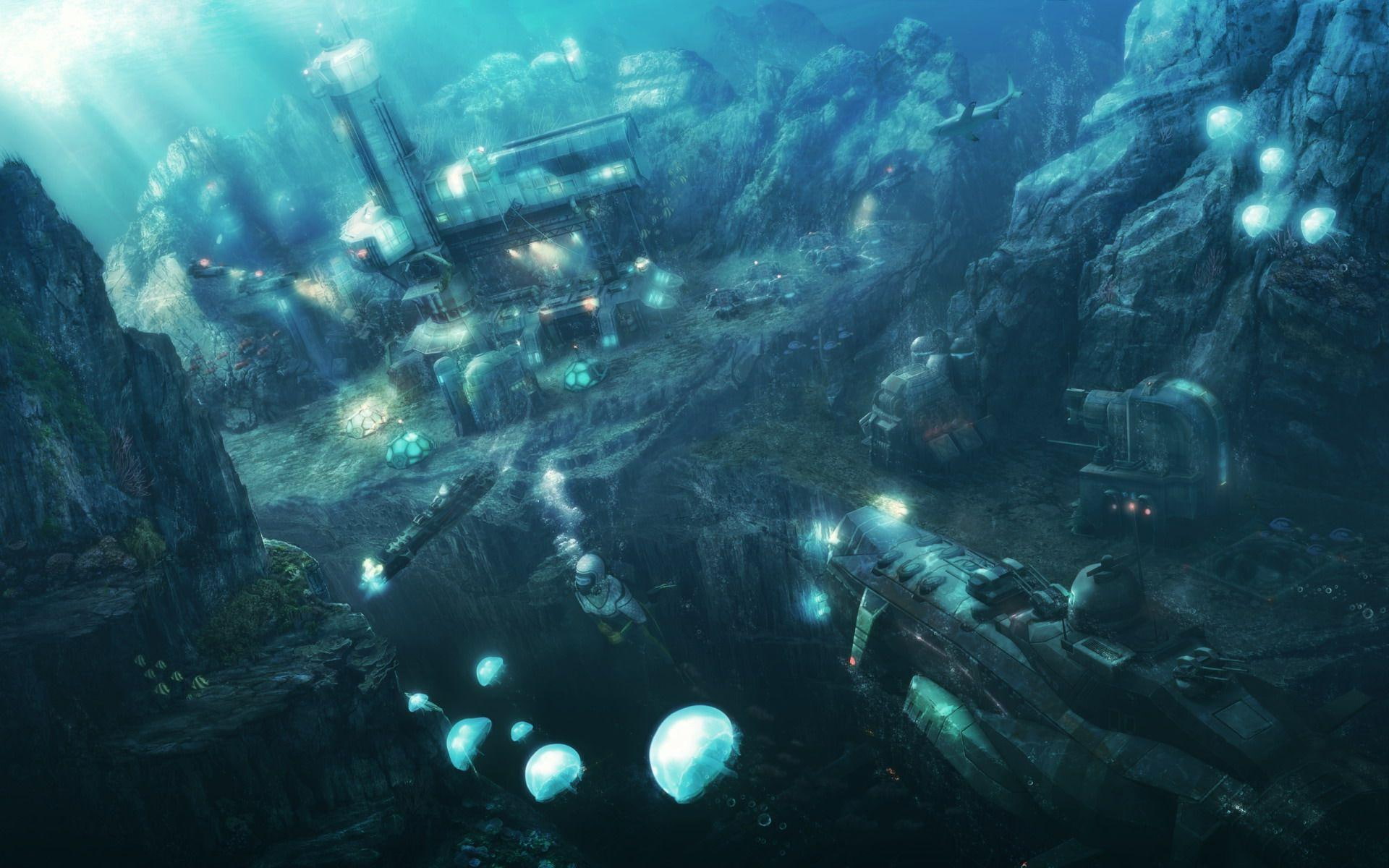 1080P, games, grey, anno 2070, submarine, anno, 1920x1200, HD Wallpaper