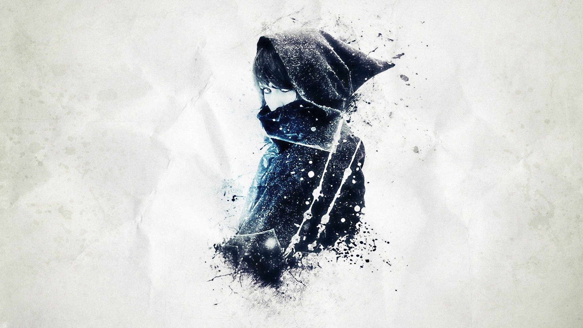 brunette, girl, 1080P, hoodie, hd, digital/artwork, HD Wallpaper