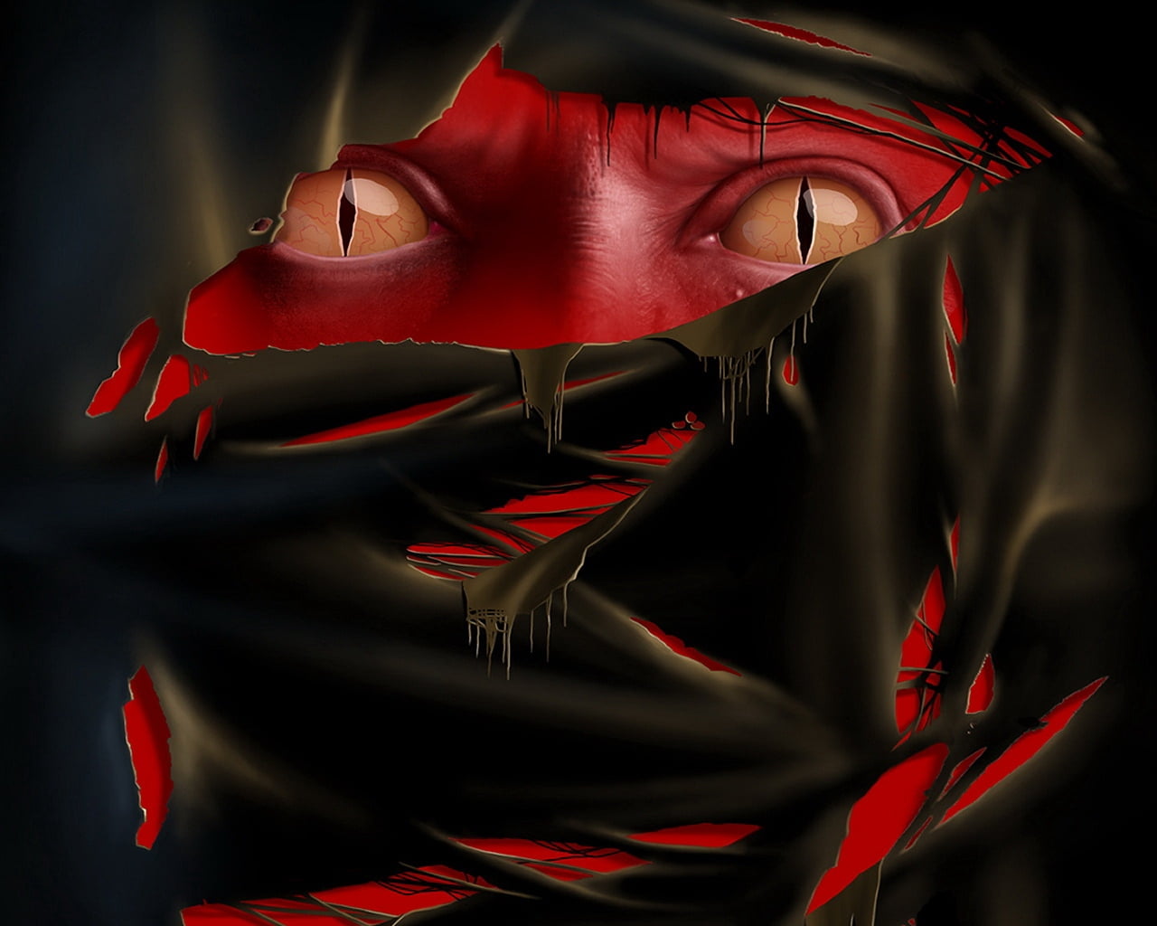 halloween, beautiful woman, mystery, eyes, 720P, disguise, studio shot, people, red, mask, fashion, fantasy, hood - clothing, dark, shiny, fear, human Eye, HD Wallpaper