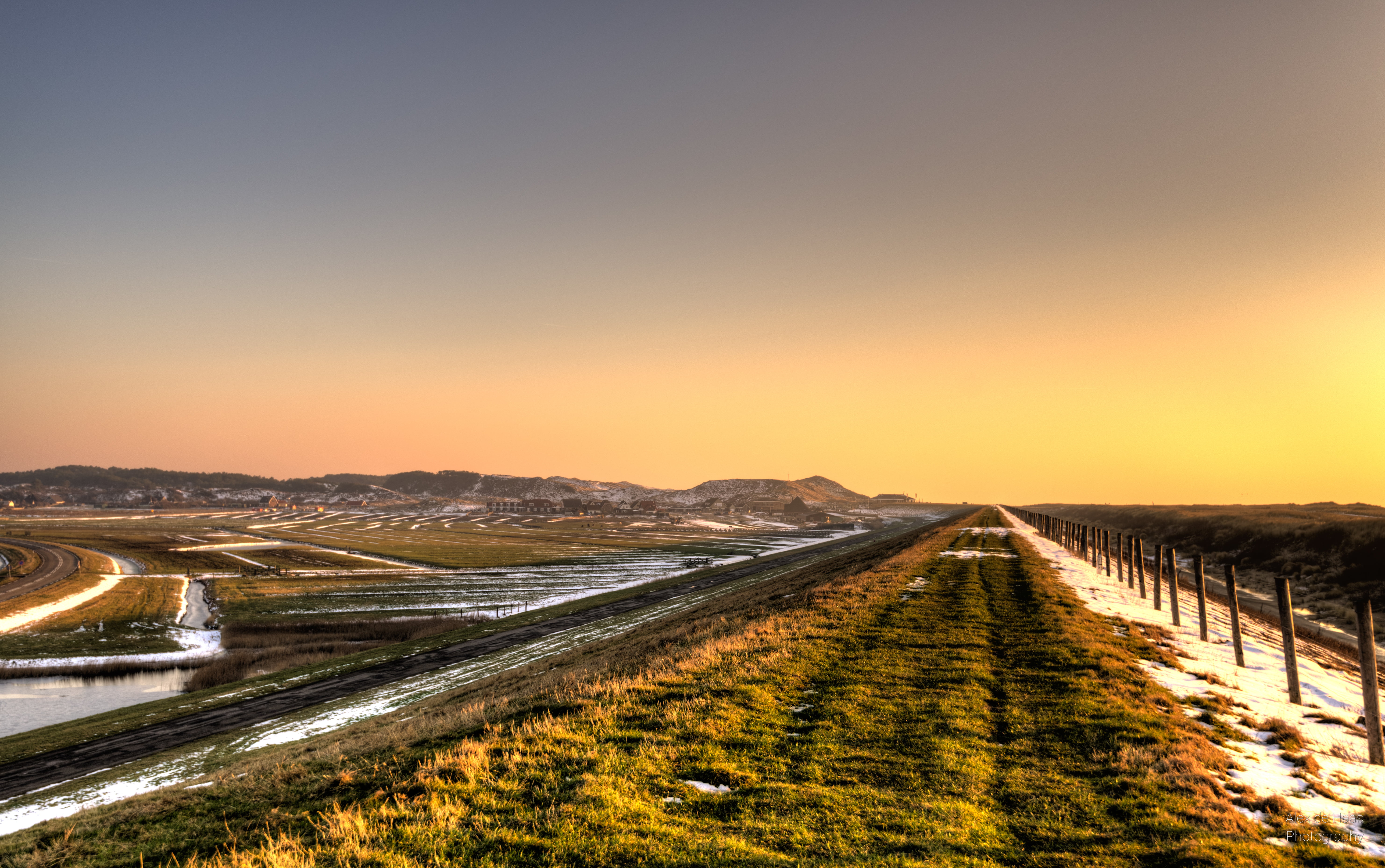 field, rice, sky, hand-held, Holland, Nederlands, winter, fence, Nikon D750, hemel, sundown, landscape photography, HDR, high dynamic range, light, Dutch, HD Wallpaper