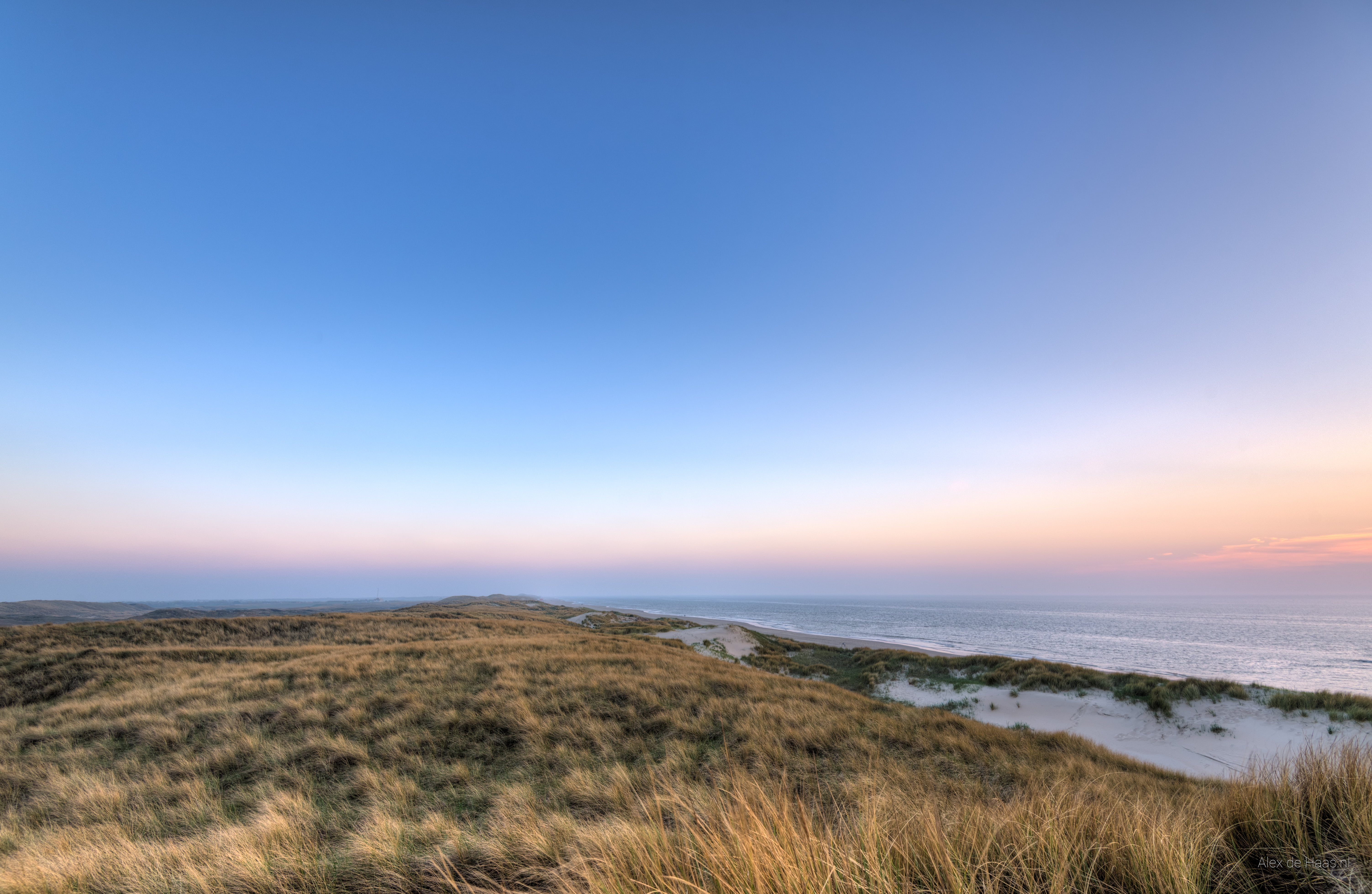 body of water, scenery, nature, sunset, body, serene, Julianadorp, water, Nikkor, dunes, sky, golden hour, clear skies, Nederland, 35mm, Nikon, brown, HDR, HD Wallpaper