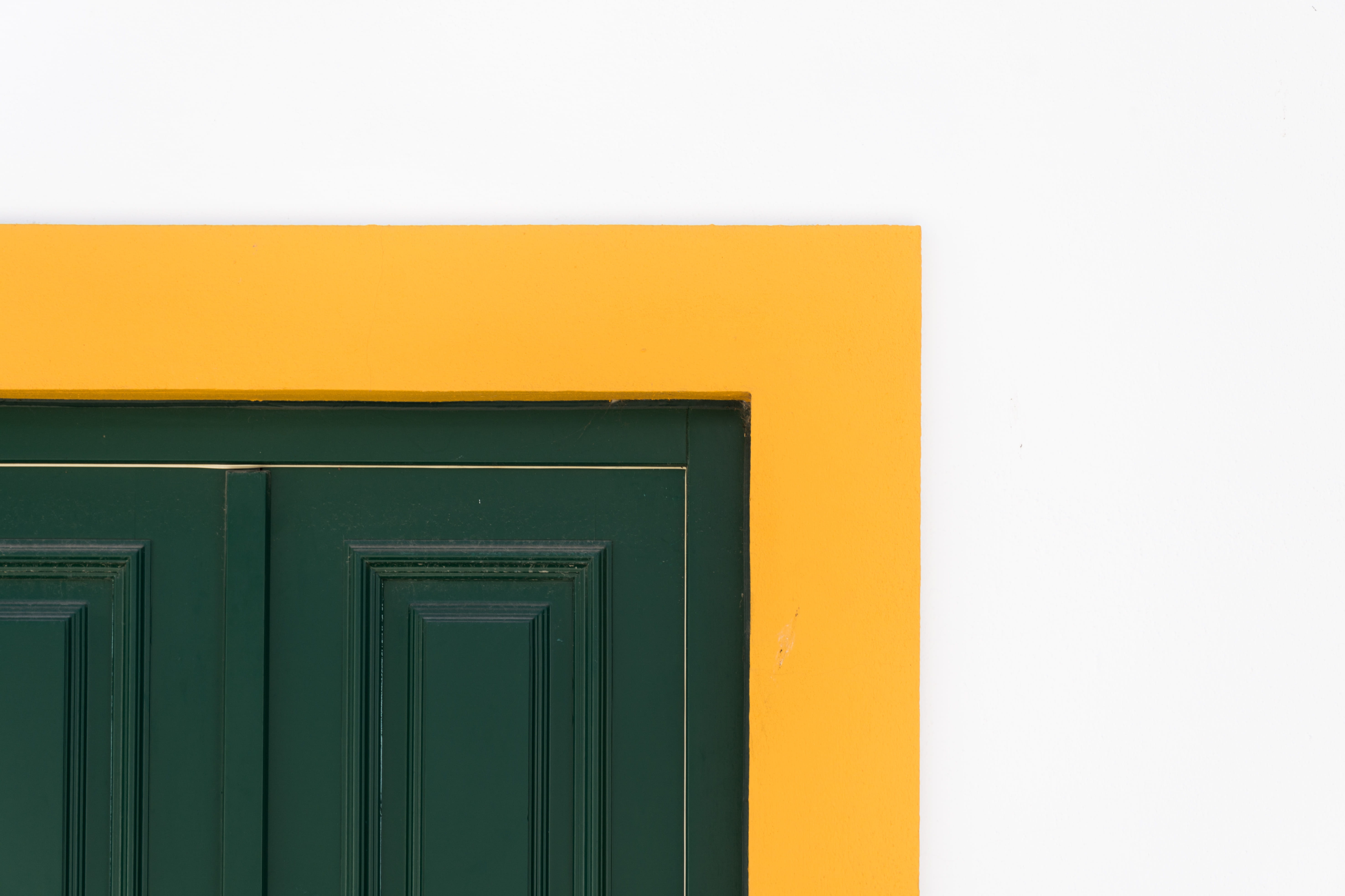 architecture, minimal, outdoors, green, entrance, wood - Material, color, frame, 5K, wall - Building Feature, old-fashioned, blue, building Exterior, geometric, HD Wallpaper