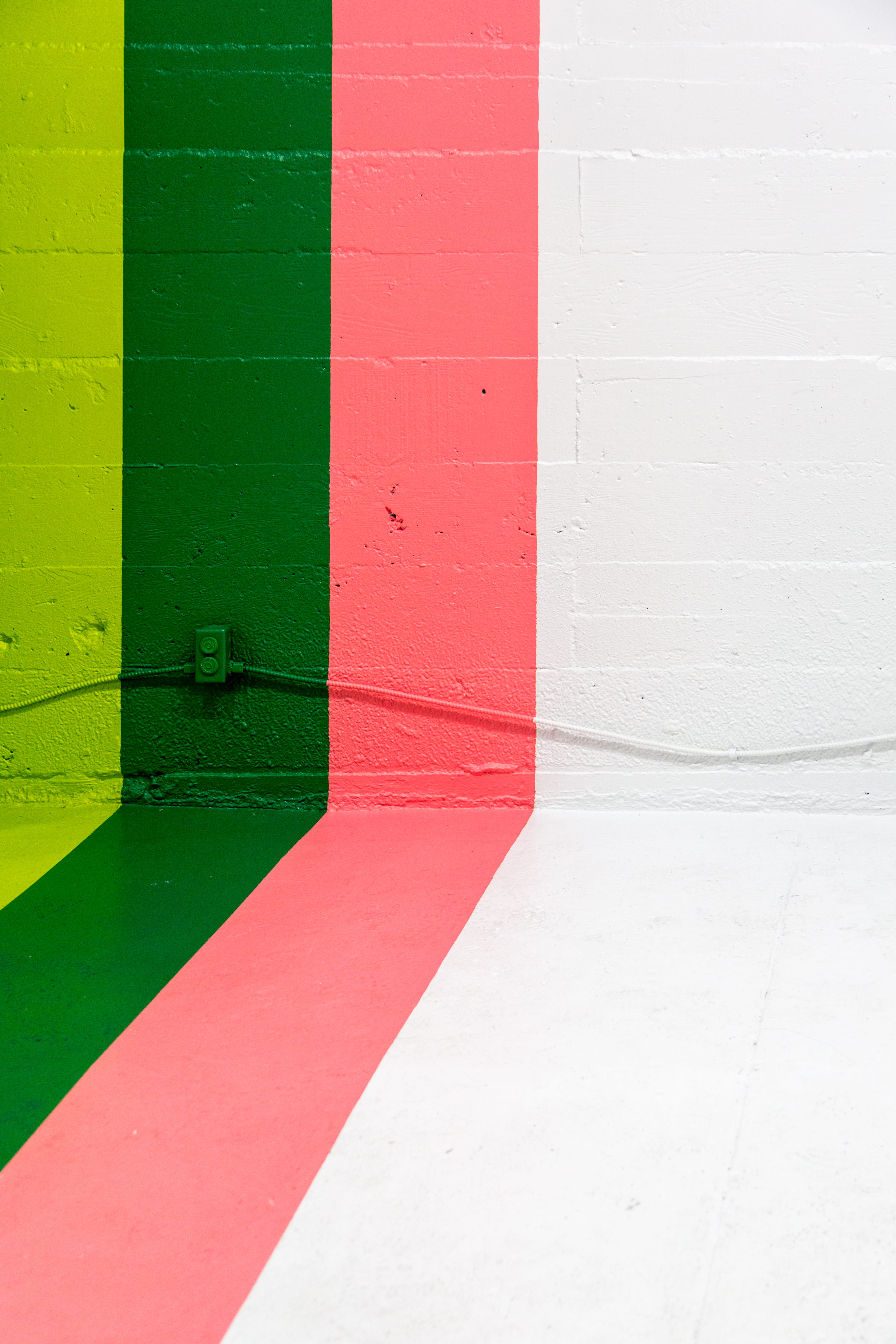 stripes, green, colours, colorful, paint, building exterior, white color, painted, close-up, outdoors, 5K, built structure, yellow, pattern, day, stripe, Phone HD Wallpaper