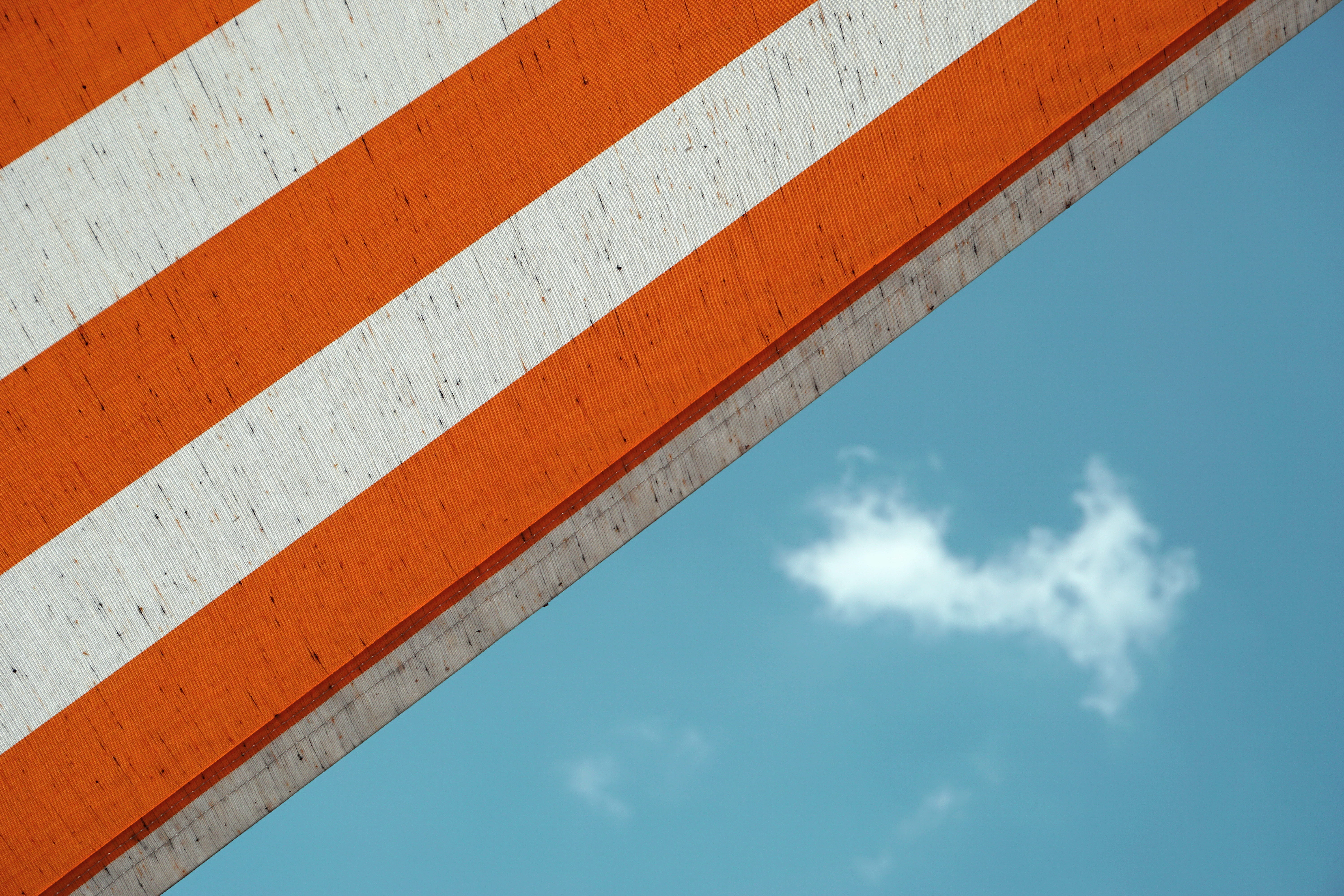 5K, texture, orange, abstract, pattern, concrete, building, gray, shape, sky, lines, backgrounds, blue, stripe, sunny day, built structure, colour, cloud, HD Wallpaper