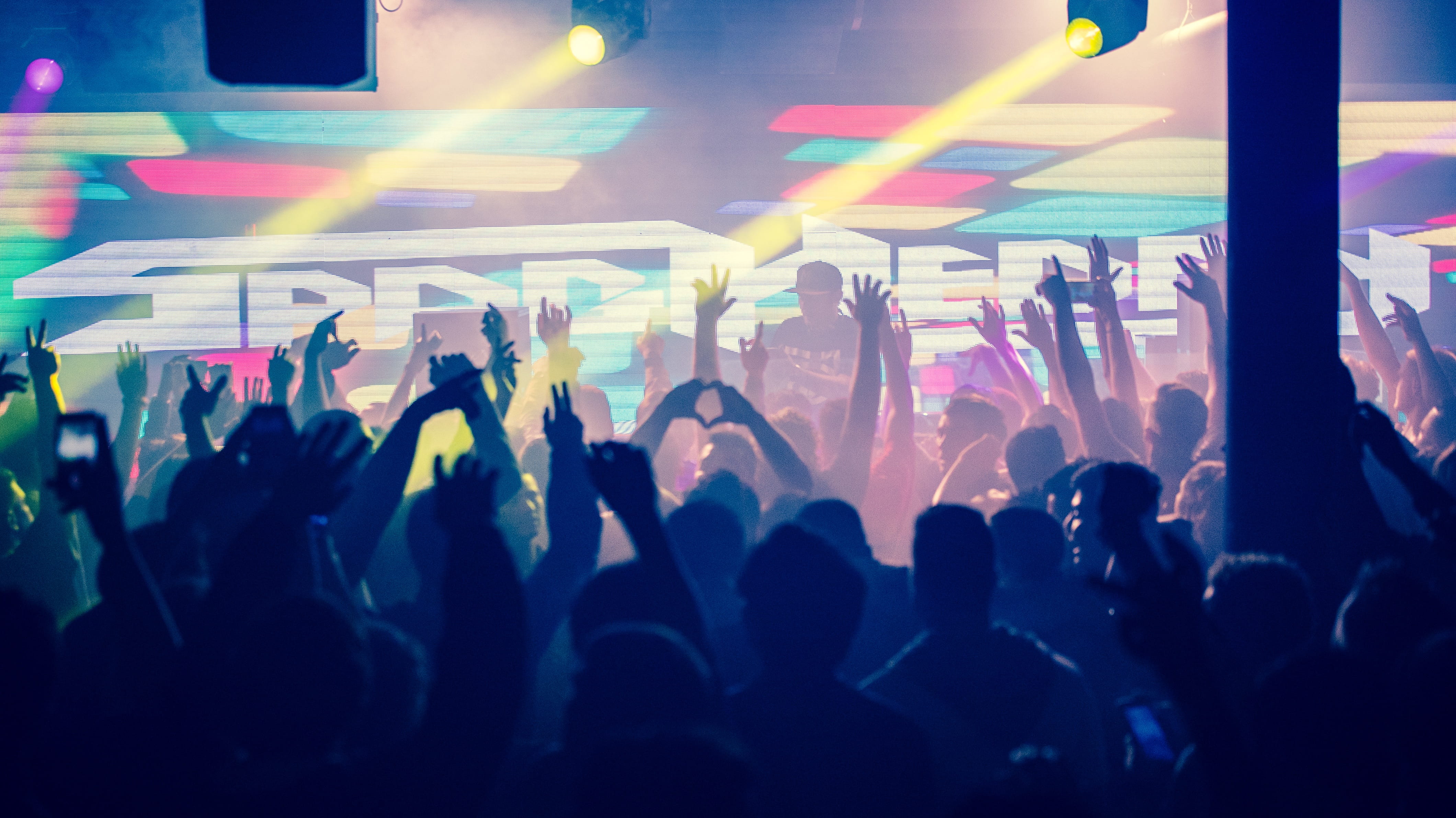 silhouette, night, colorful, fractal, pattern, star, nightlife, line, unique, graphic, music festival, real people, women, lifestyles, arts culture and entertainment, HD Wallpaper