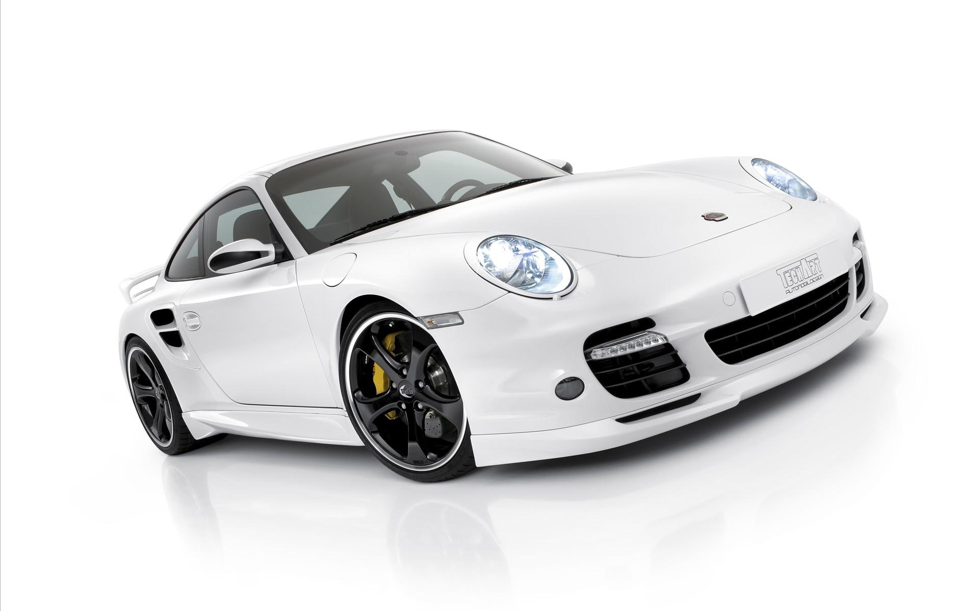 porsche, 1080P, car, sports, design, white, techart, cars, HD Wallpaper