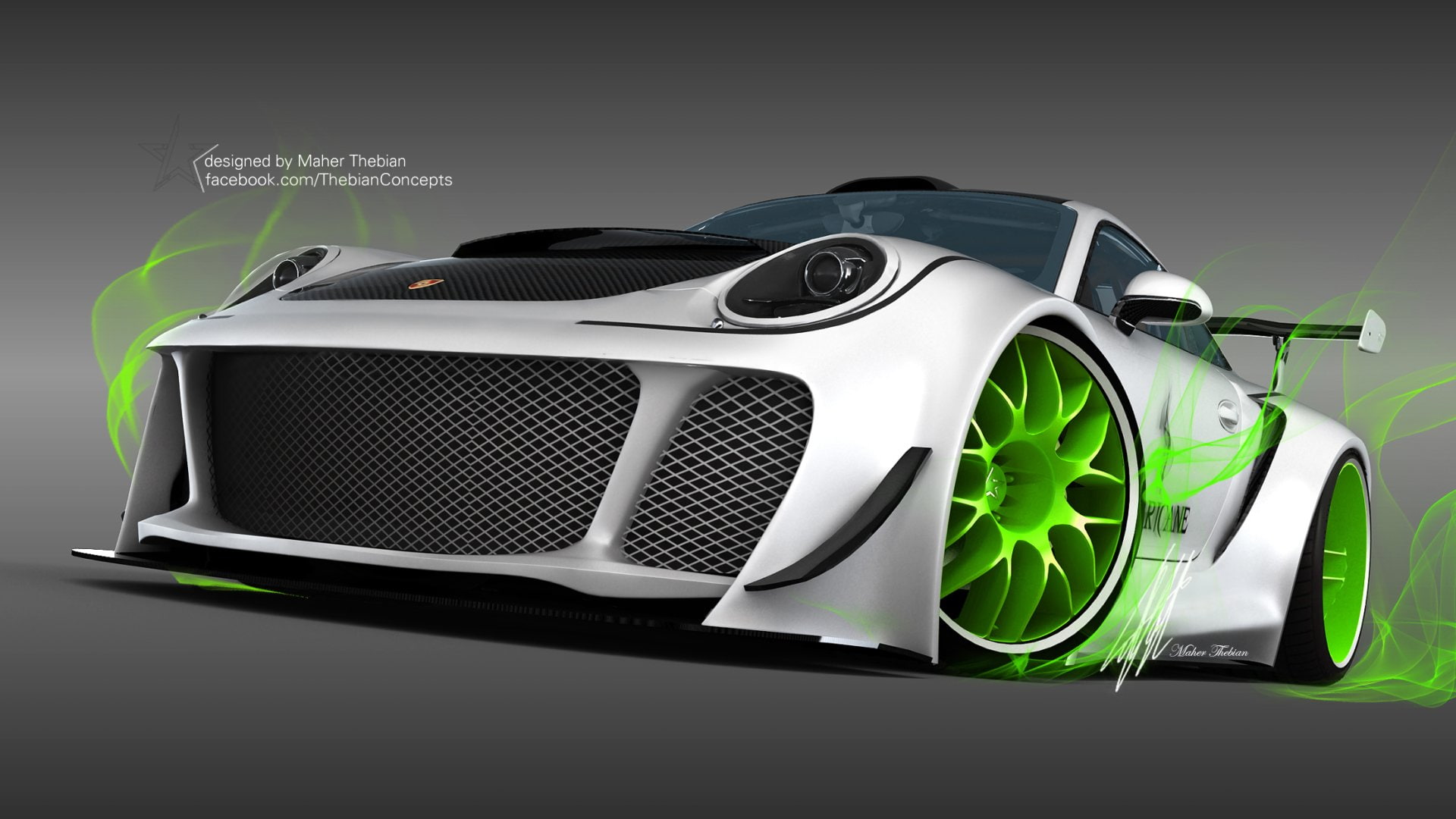 Design, 1080P, Porsche Hurricane, Concept Car, Porsche, Thebian, HD Wallpaper