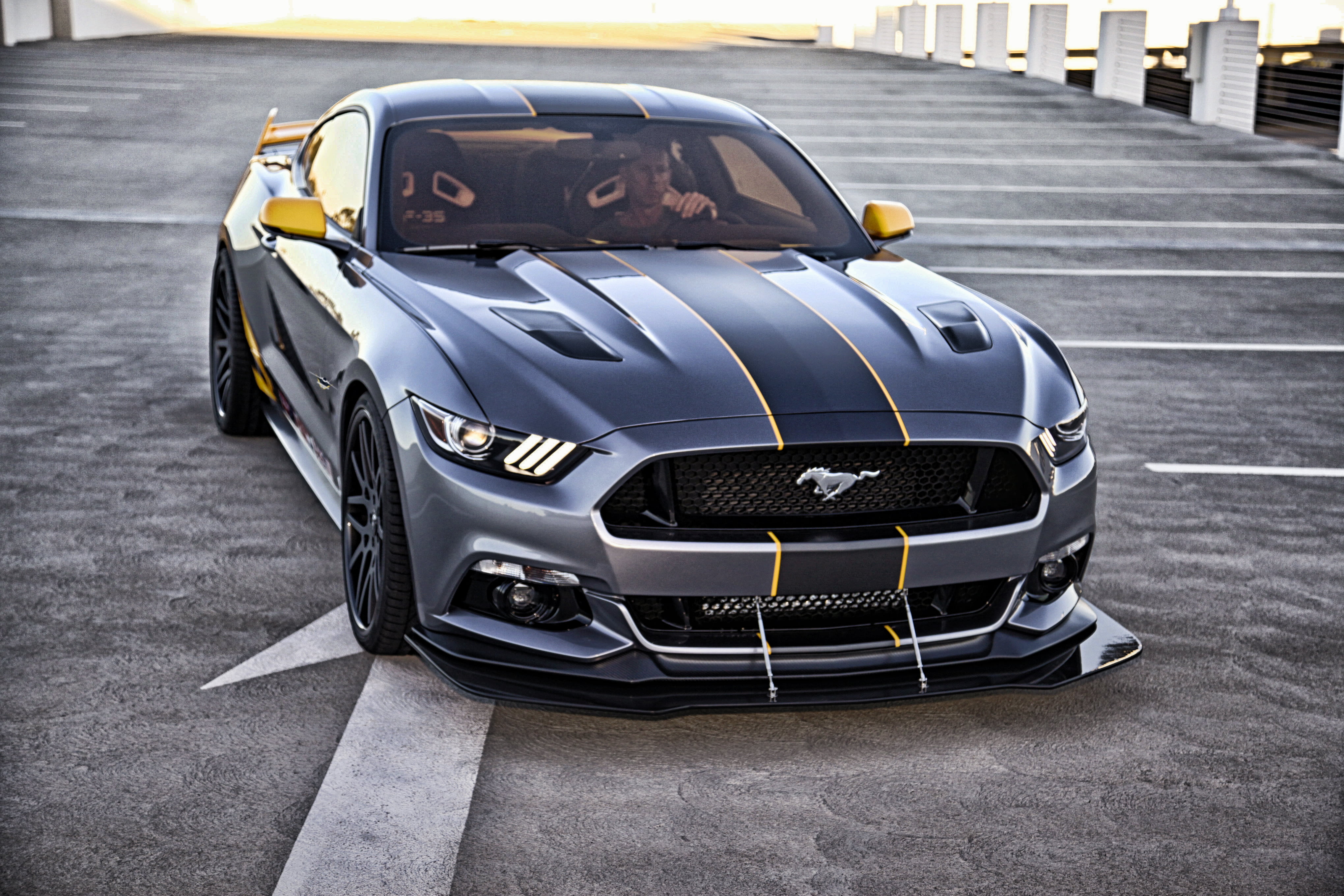 motor Vehicle, supercar, black Color, grey, city, engine, elegance, Mustang, new, stationary, driving, street, car, mode of Transport, day, road, Ford, HD Wallpaper