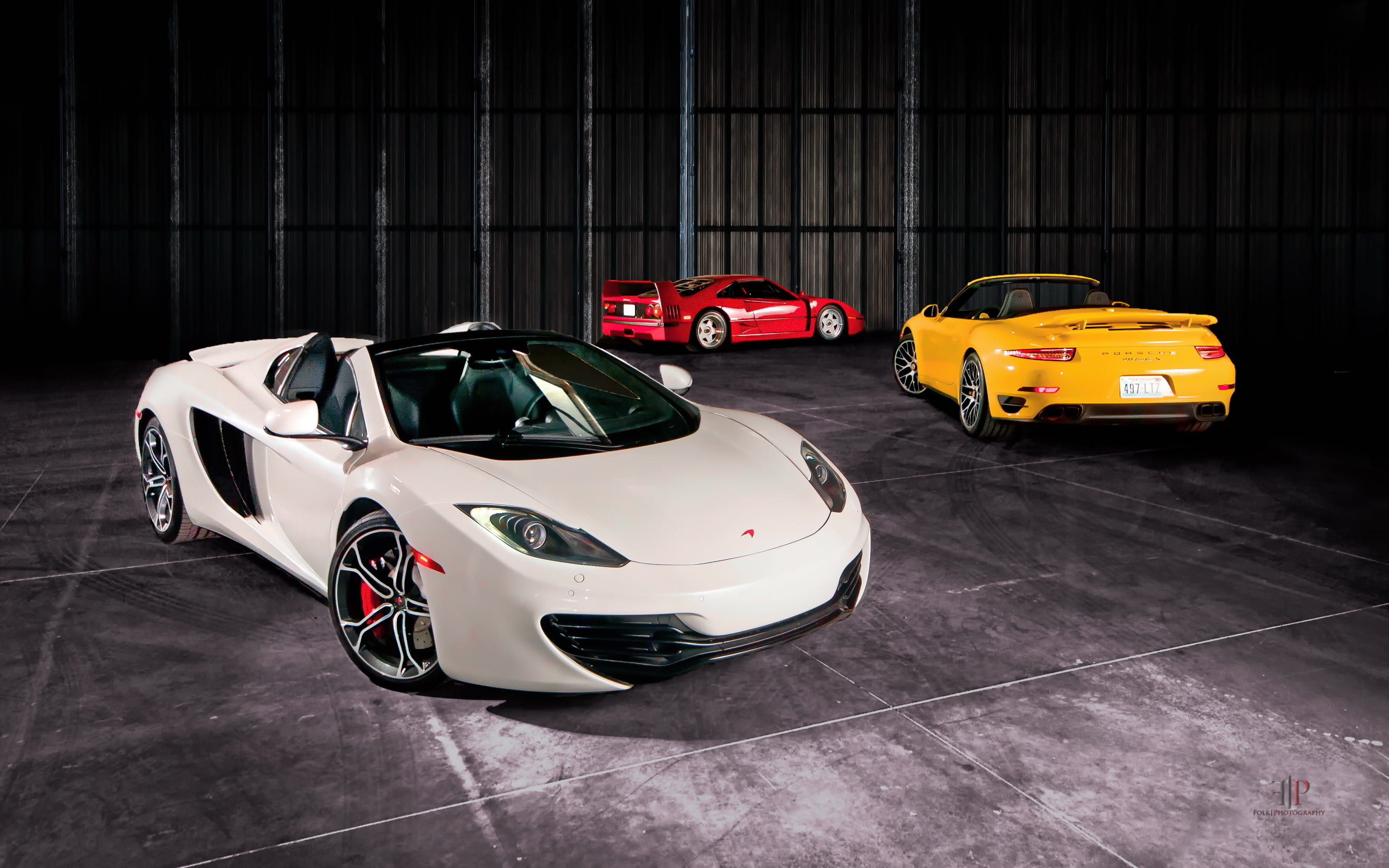 mode of Transport, day, motor Vehicle, stationary, wheel, spider, design, black Color, toy, front View, yellow, mp4-12c, cabriolet, modern, porsche, racecar, HD Wallpaper