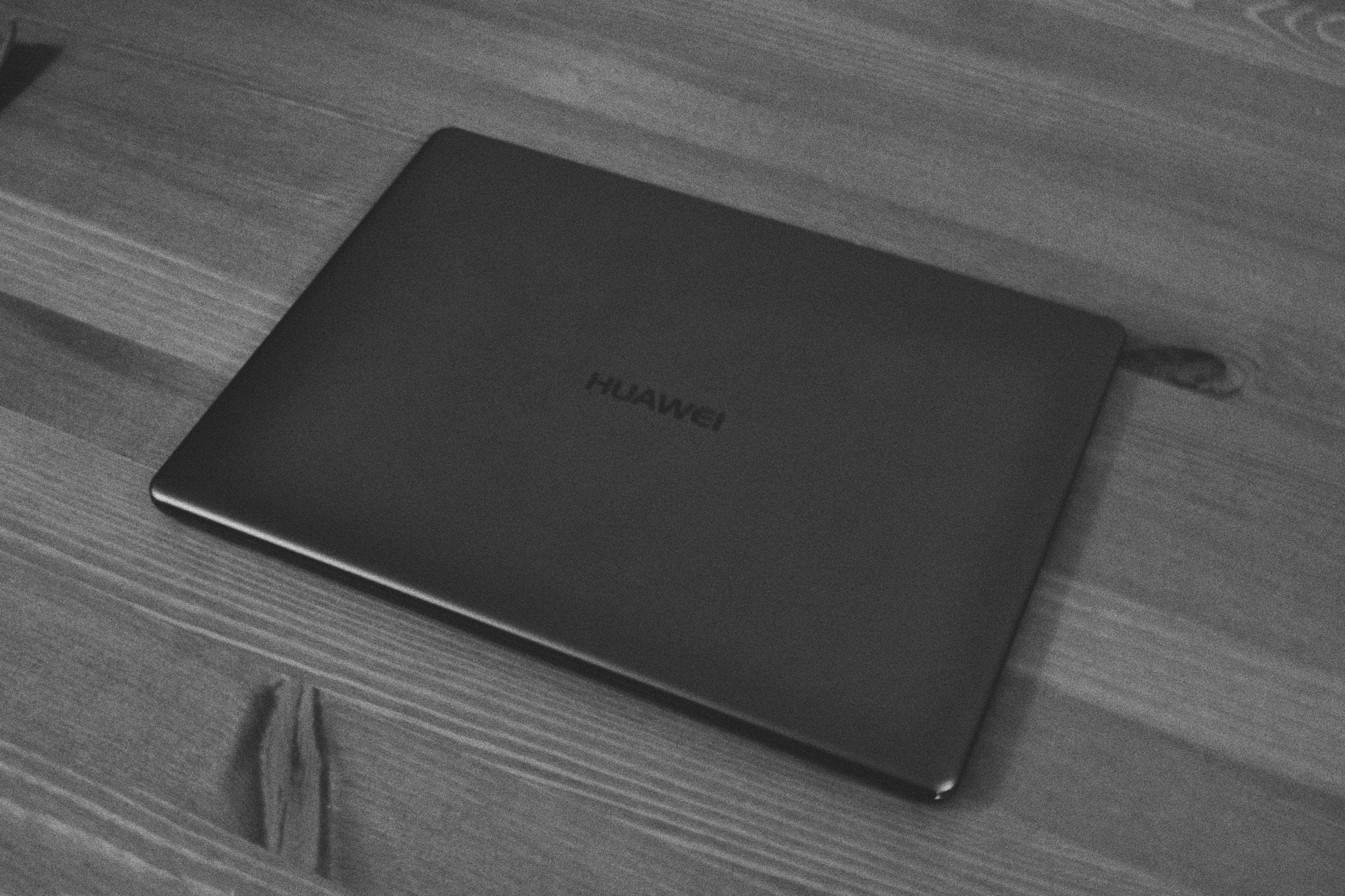black and white, no people, computer, laptop, technology, book, white, windows, screen, publication, day, document, close-up, huawei laptop, still life, HD Wallpaper