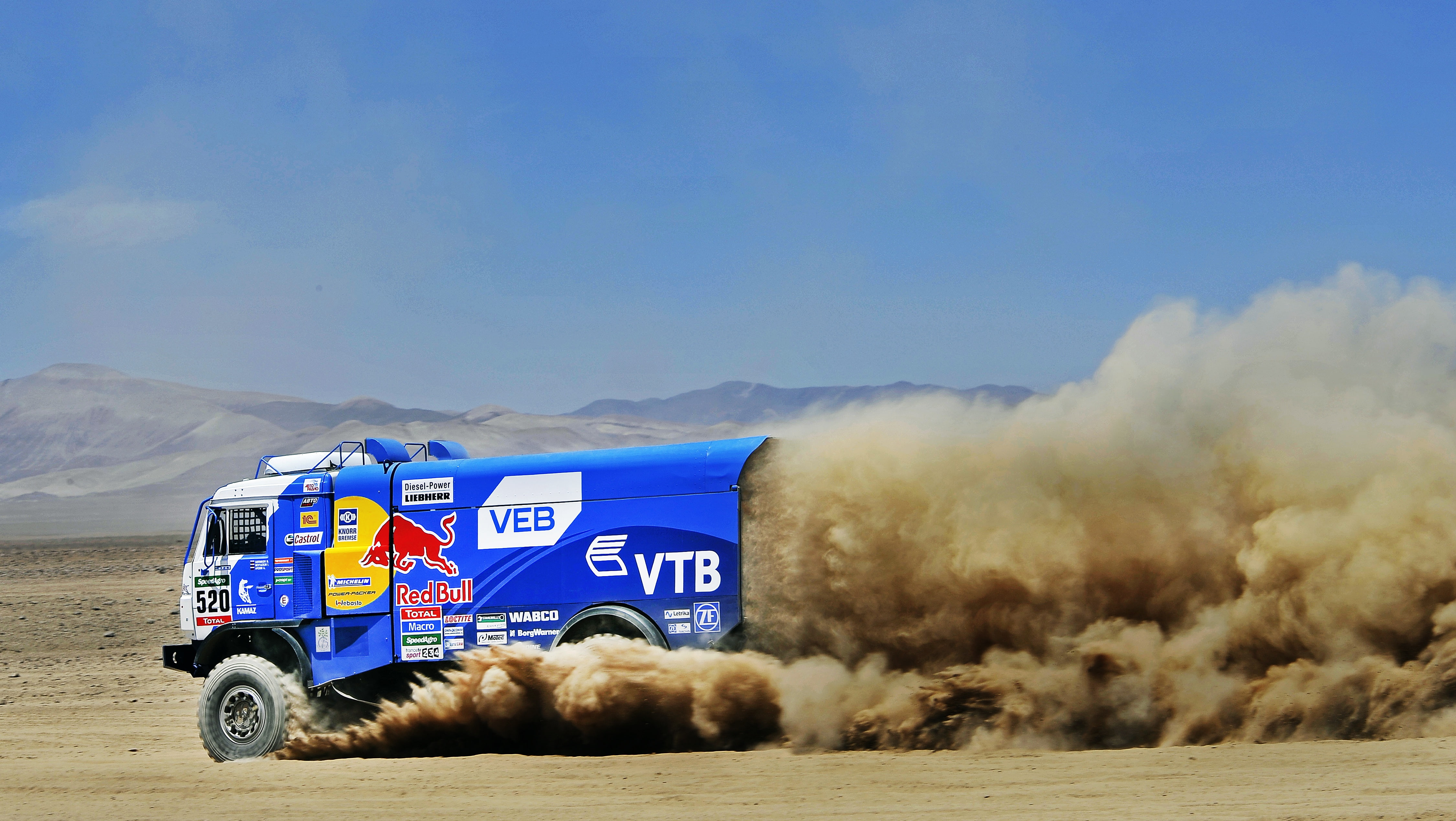 Speed, Nature, Truck, 4K, Beauty, KAMAZ, Race, Dakar, Russia, Dust, Master, Contest, RedBull, 520, Rally, Sport, HD Wallpaper