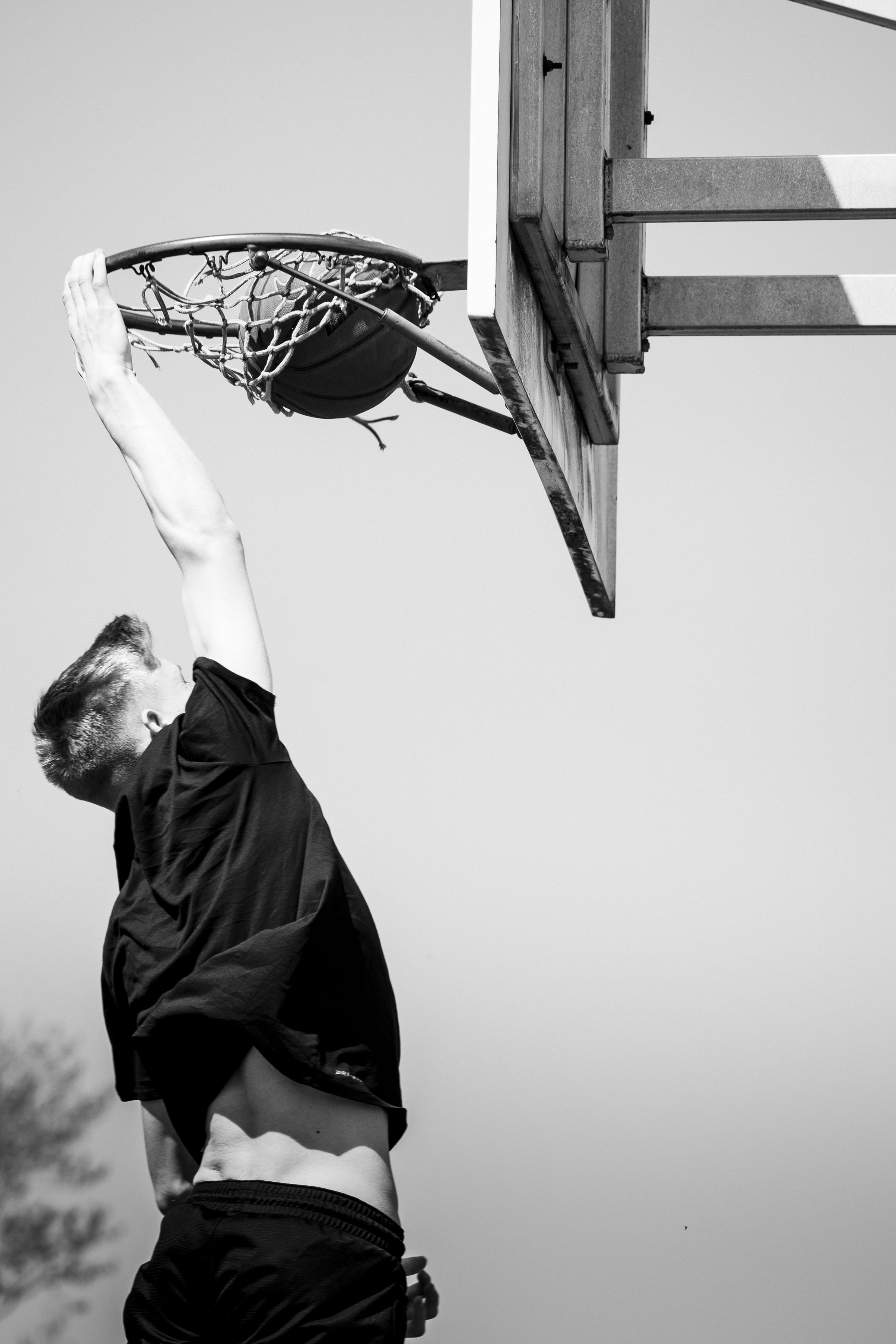 sky, sports, hot, basket, sport, sporty, 4K, germany, karlsruhe, day, low angle view, leisure activity, basketball, built structure, architecture, Phone HD Wallpaper