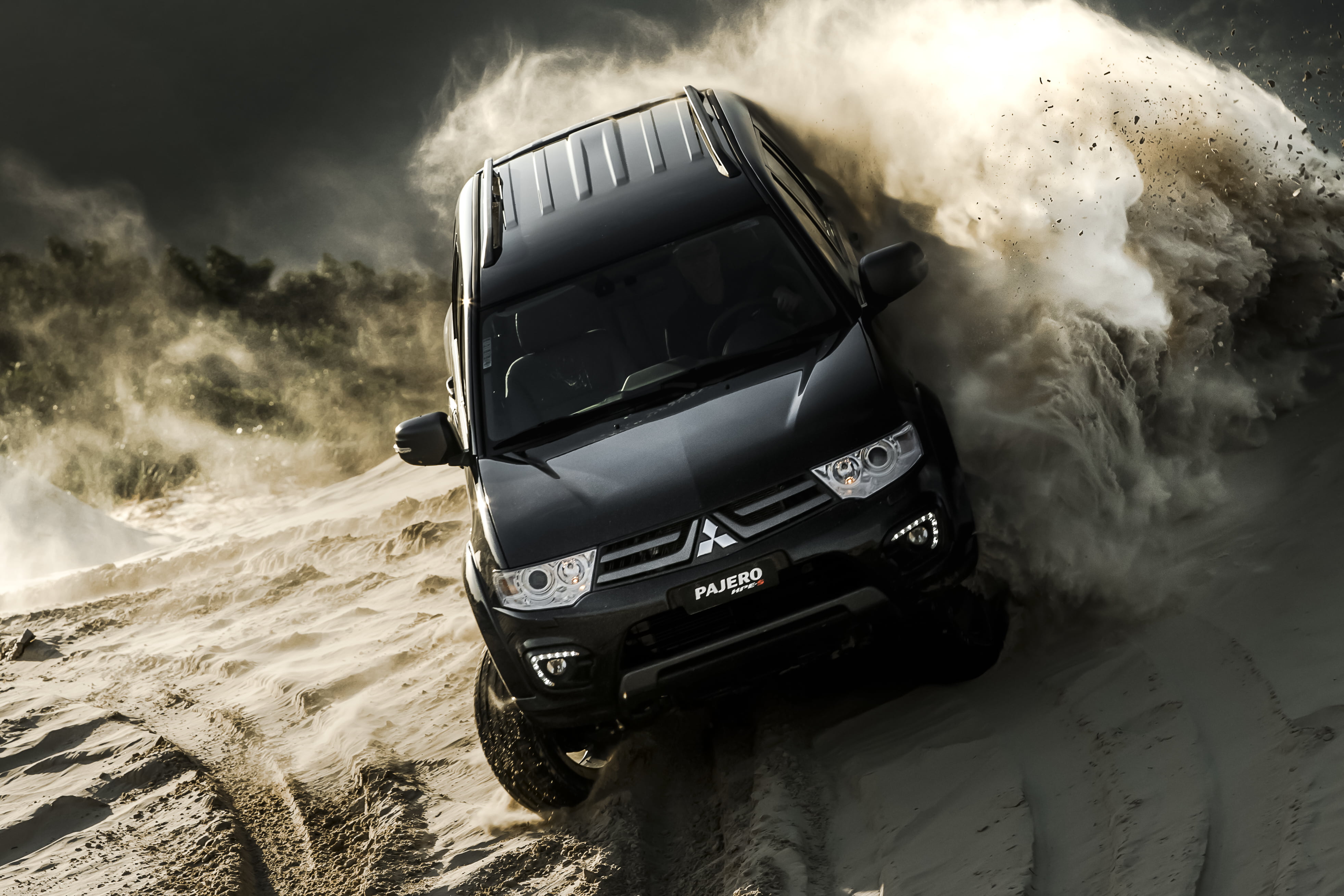 car, 2015, land, environment, dust, motion, speed, Mitsubishi, travel, 4K, land vehicle, nature, cloud - sky, smoke - physical structure, sky, montero, HD Wallpaper