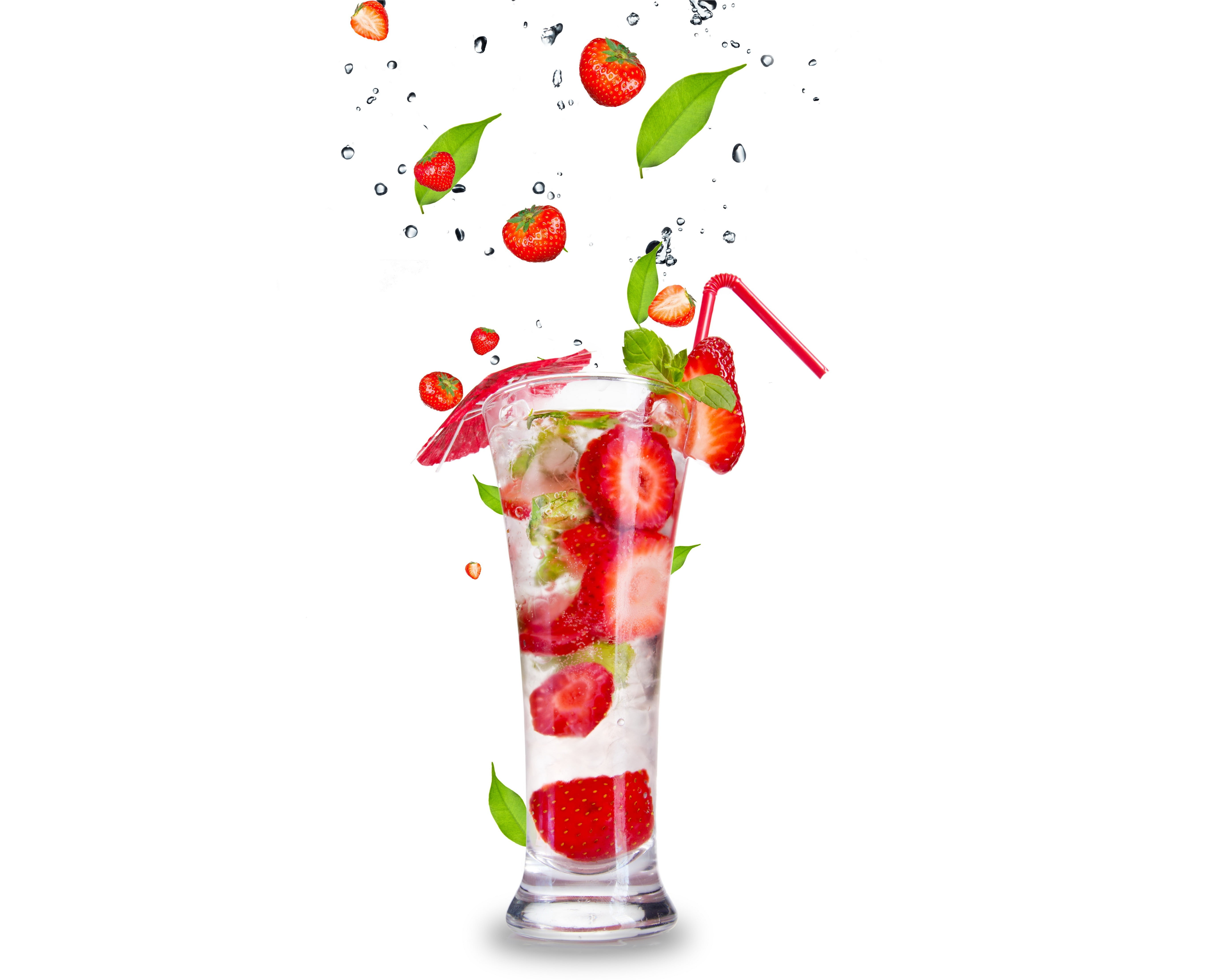 healthy Eating, ice, dessert, indoors, juice, refreshment, cherry, isolated, vitamin, liquid, summer, dieting, drinking glass, leaves, freshness, sleet, HD Wallpaper