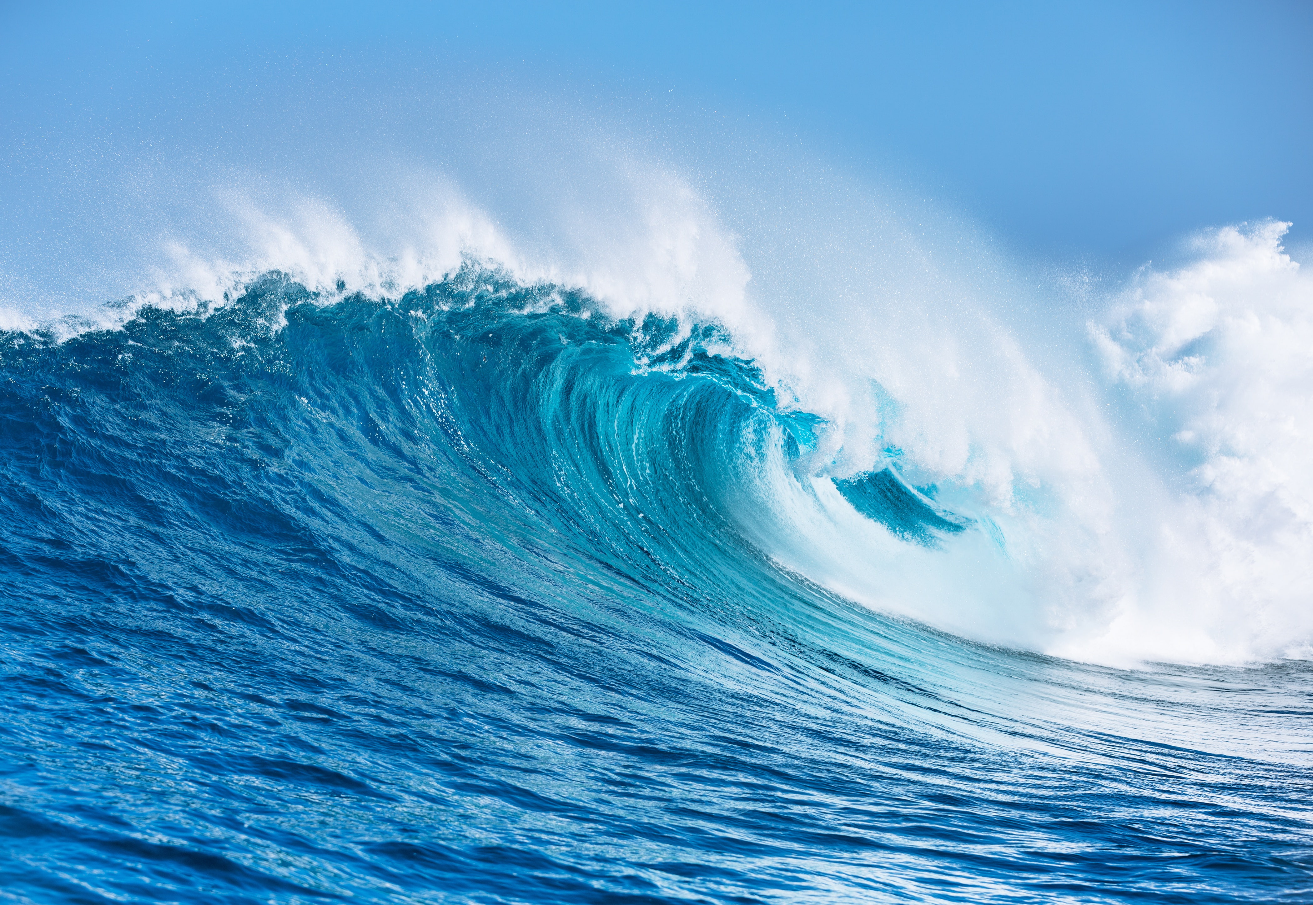 seascape, blue, outdoors, breaking, nature, wave, 4K, the ocean, sky, cloud - sky, sport, water, turquoise colored, squirt, white, power in nature, motion, HD Wallpaper
