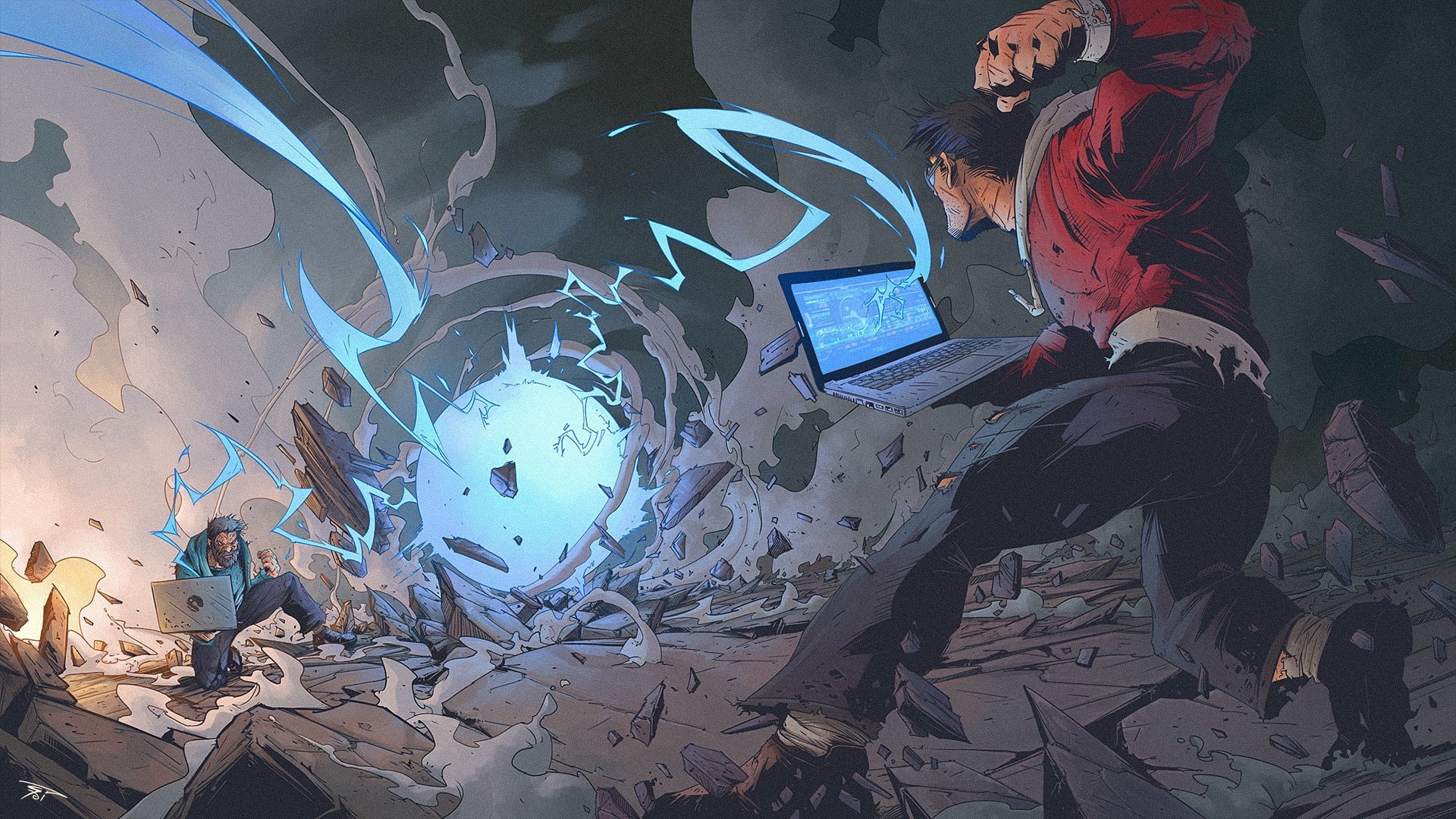 1080P, Futuristic, computer, video games, laptop, HD Wallpaper