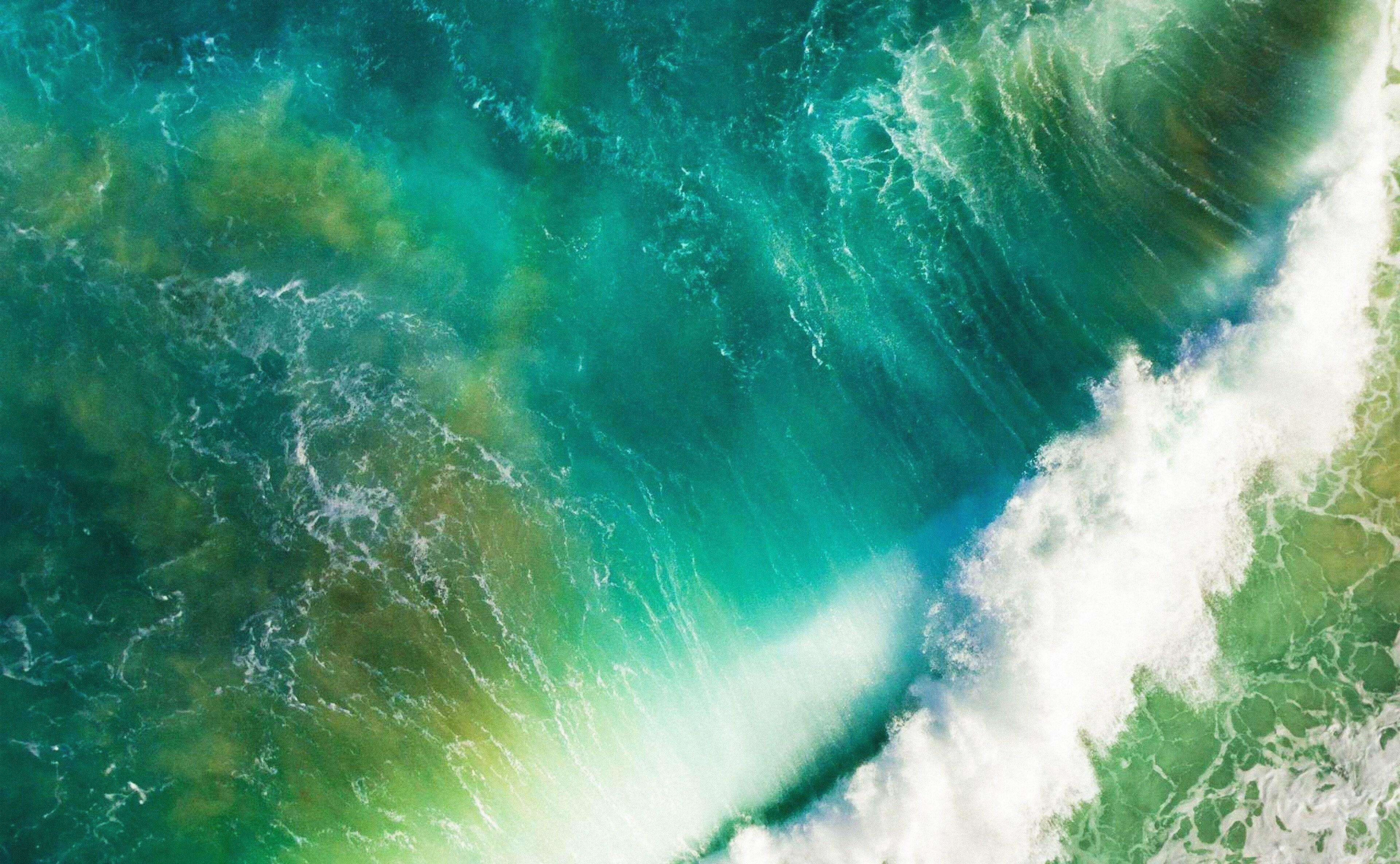 high angle view, backgrounds, wave, flowing water, turquoise colored, green color, outdoors, water, aquatic sport, power, nature, sea, scenics - nature, HD Wallpaper