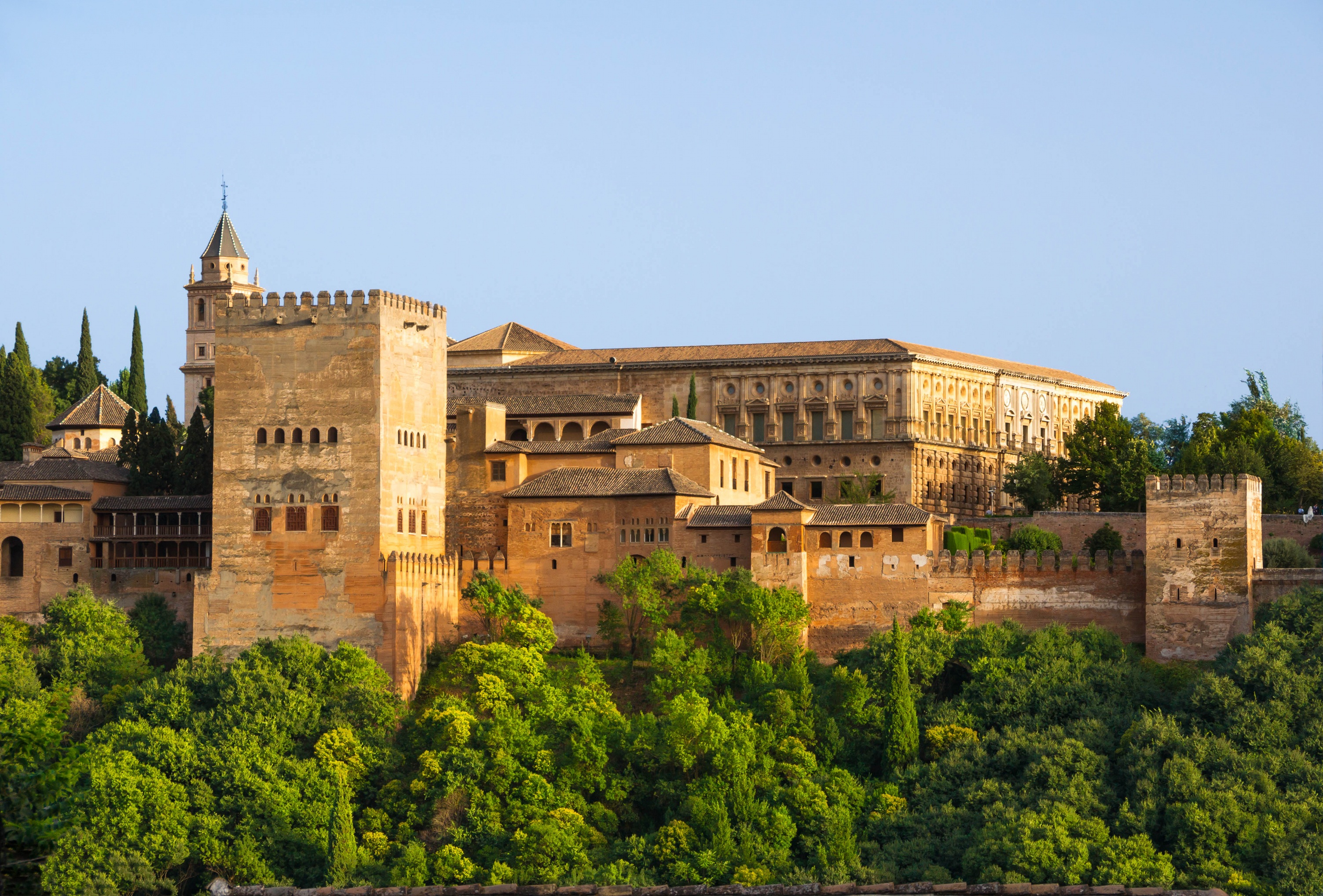 andalusia, history, day, travel, building, 2K, no people, nature, palace, the past, alhambra, tree, granada, brown, travel destinations, government, architecture, HD Wallpaper