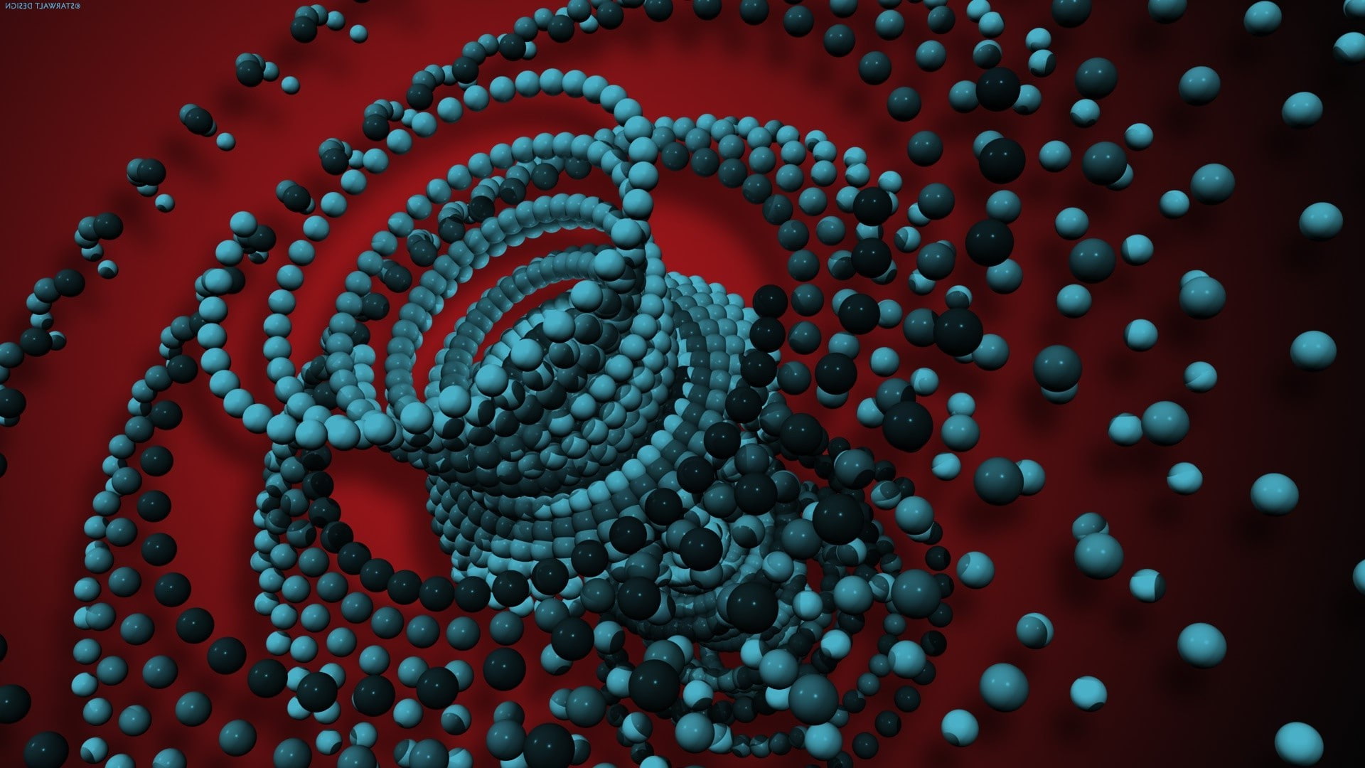 art and craft, pattern, creativity, jewelry, full frame, no people, close-up, abundance, digital art minimalism abstract ball 3d spiral circle red background, HD Wallpaper