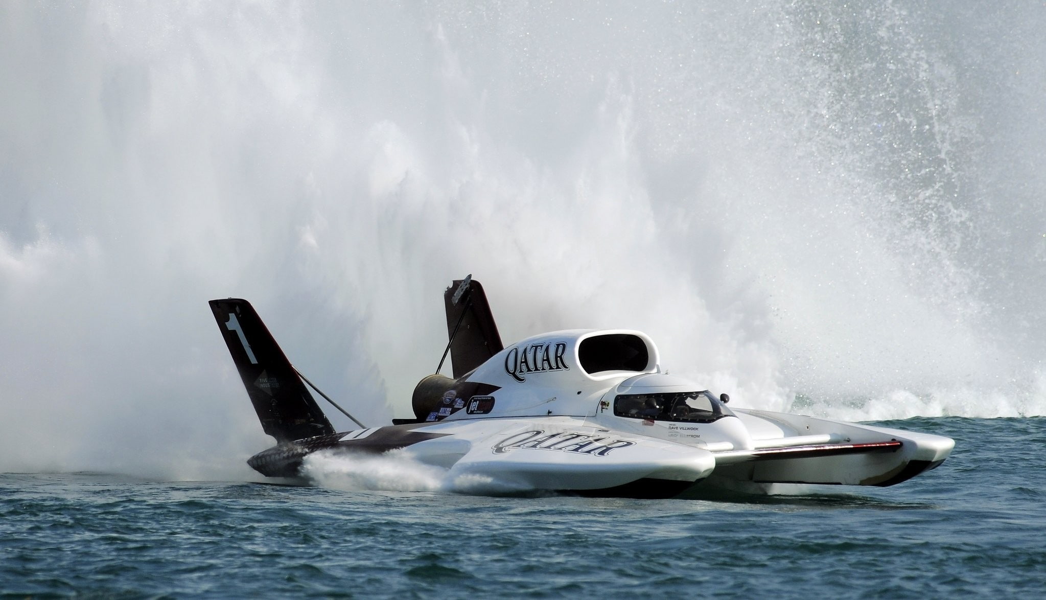 vehicle, sea, water, hydroplane, 1080P, speedboat, boat, turbines, water splash, HD Wallpaper