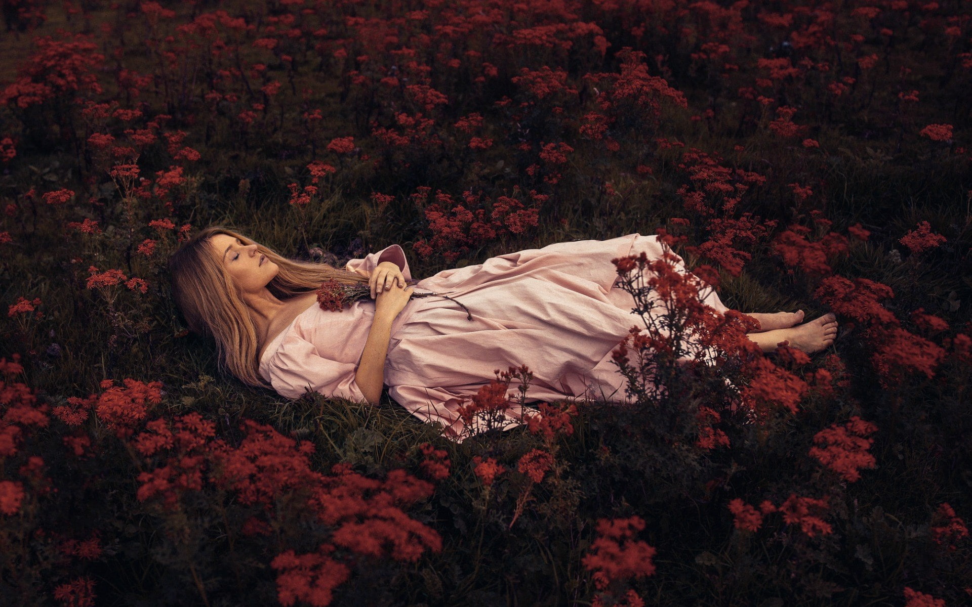 young adult, one person, lying on back, lifestyles, real people, young women, beautiful woman, relaxation, sleeping, hair, plant, nature, leisure activity, HD Wallpaper