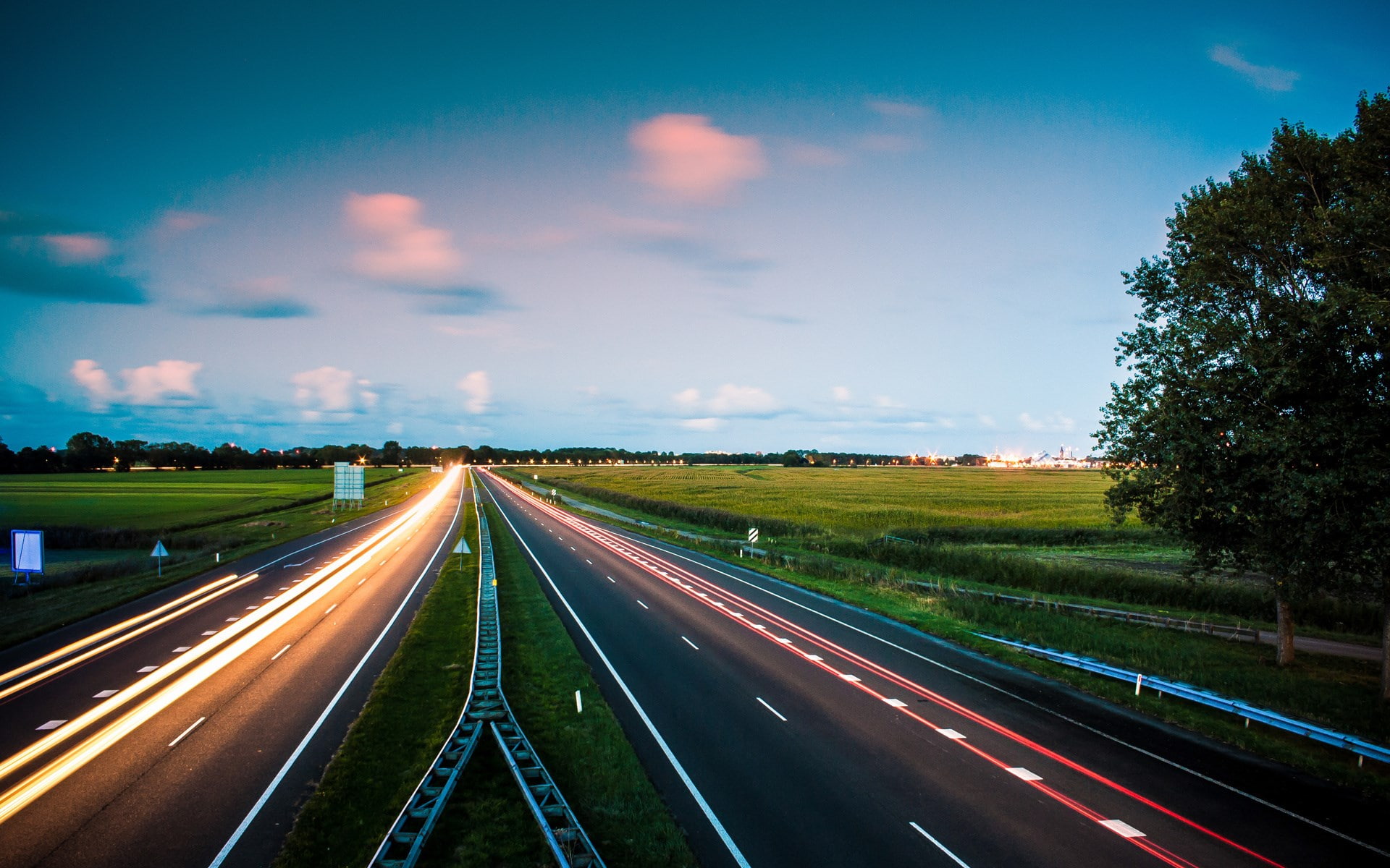 long exposure, speed, 1080P, blurred motion, cloud - sky, nature, sky, road, highway, diminishing perspective, beautiful nature  for desktop 1920x1200, HD Wallpaper