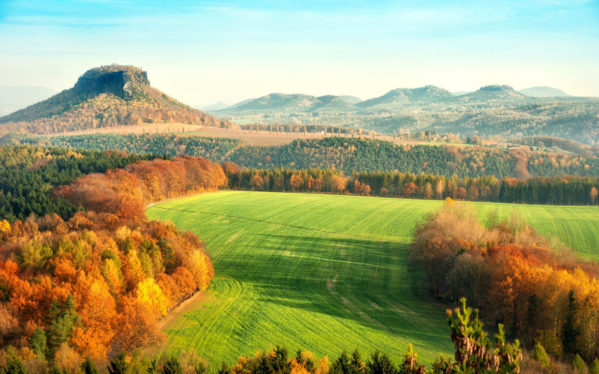 landscape, mountain, mountain range, land, change, nature, cloud - sky, tranquil scene, no people, idyllic, tree, growth, 1080P, scenics - nature, green color, HD Wallpaper
