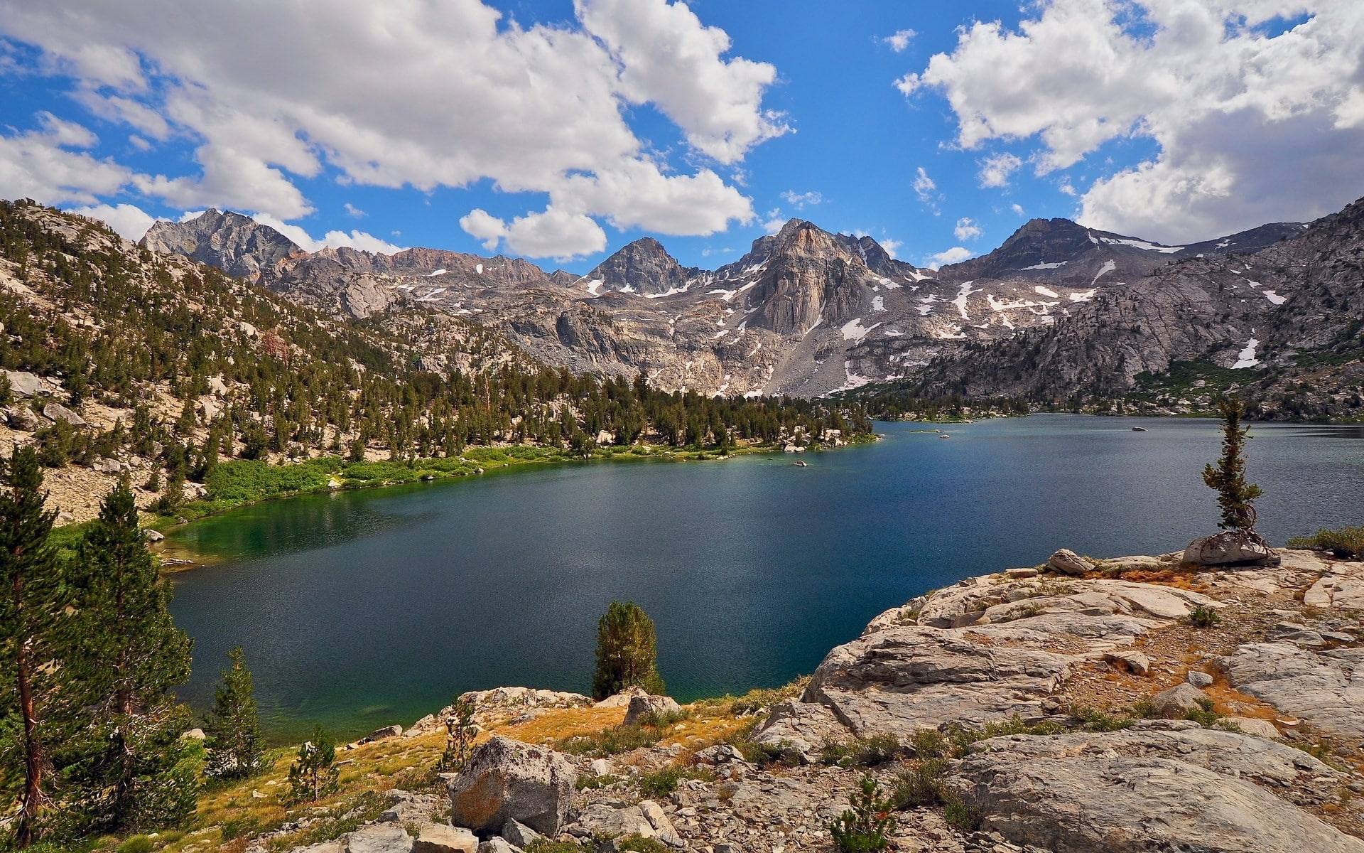 formation, outdoors, beauty in nature, environment, scenics - nature, plant, cloud - sky, mountain range, landscape, rock, lake, beautiful nature scenes images 1920x1200, HD Wallpaper