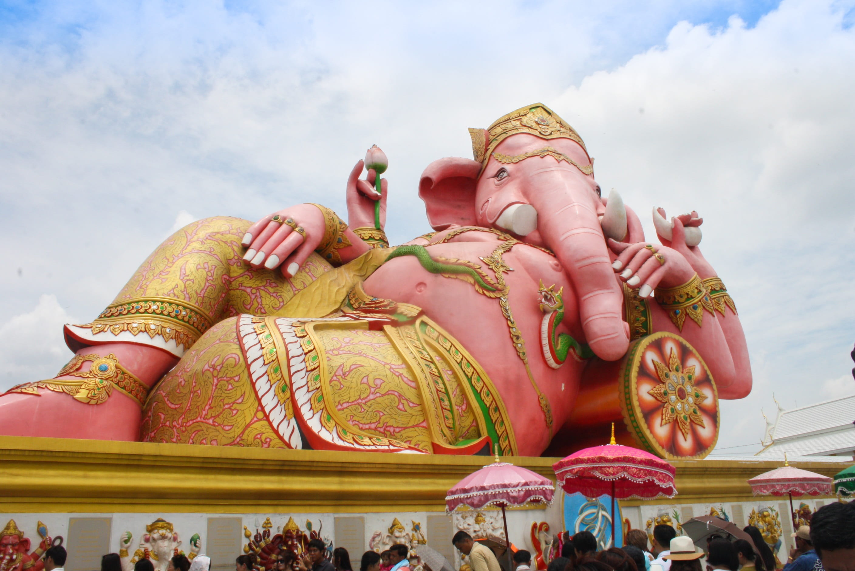 celebration, adult, representation, real people, human representation, people, ganesh, day, men, thailand, crowd, healing temple, sky, group of people, HD Wallpaper