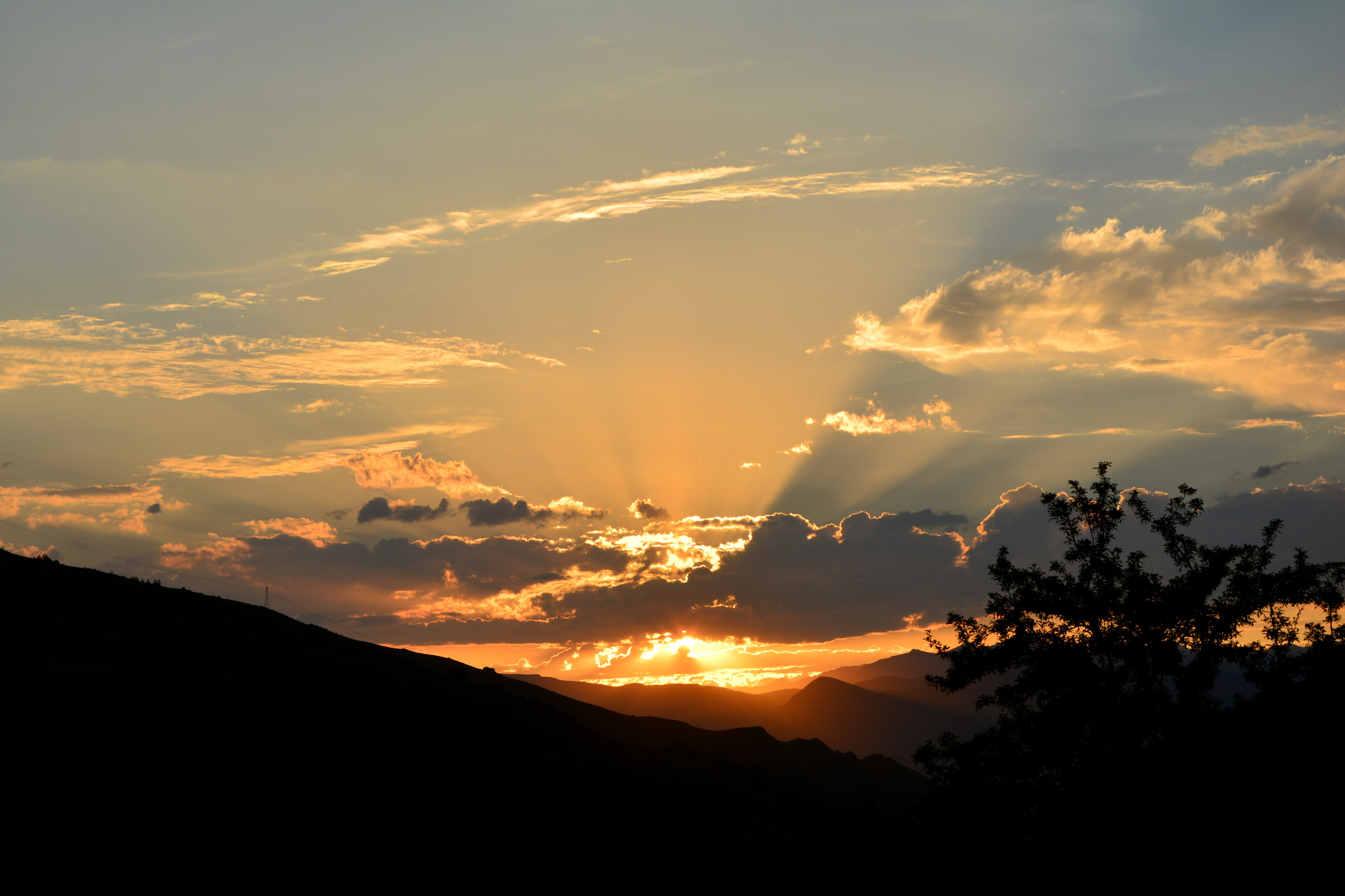 tranquil scene, high, photography, scenics, outdoors, ispir, mountains, in the evening, 5K, dawn, light, beauty In Nature, cloudscape, kaçkars, the setting sun, HD Wallpaper
