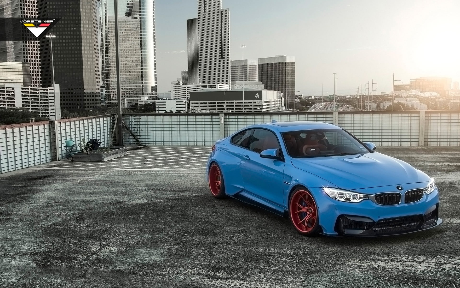 motor vehicle, road, built structure, outdoors, mode of transportation, building exterior, transportation, cityscape, no people, city, skyscraper, blue, HD Wallpaper