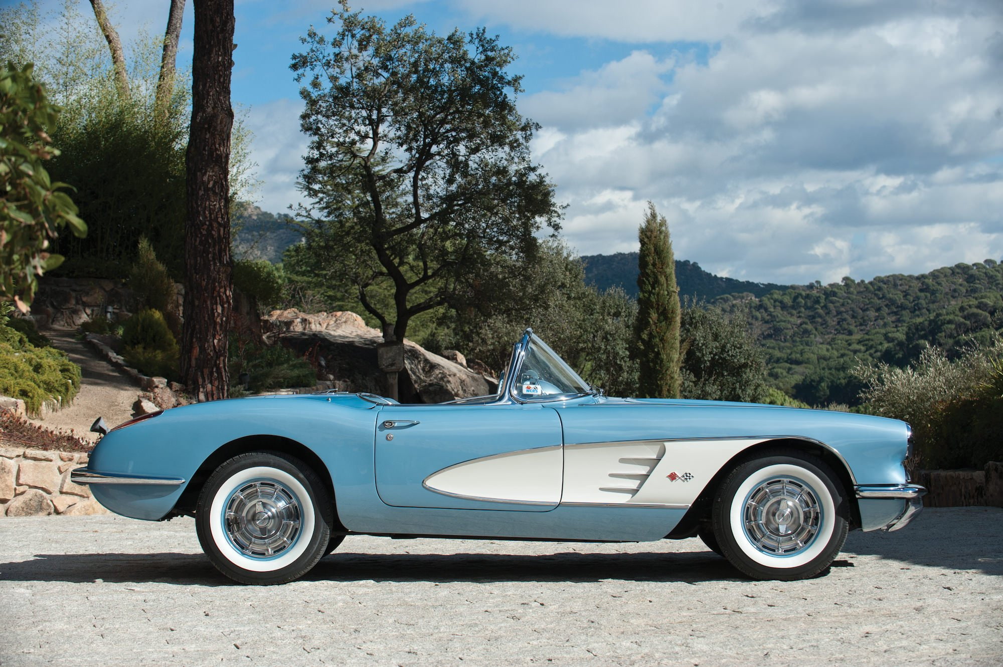 1080P, chevrolet, cars, (c1), classic, blue, 1960, convertible, corvette, HD Wallpaper