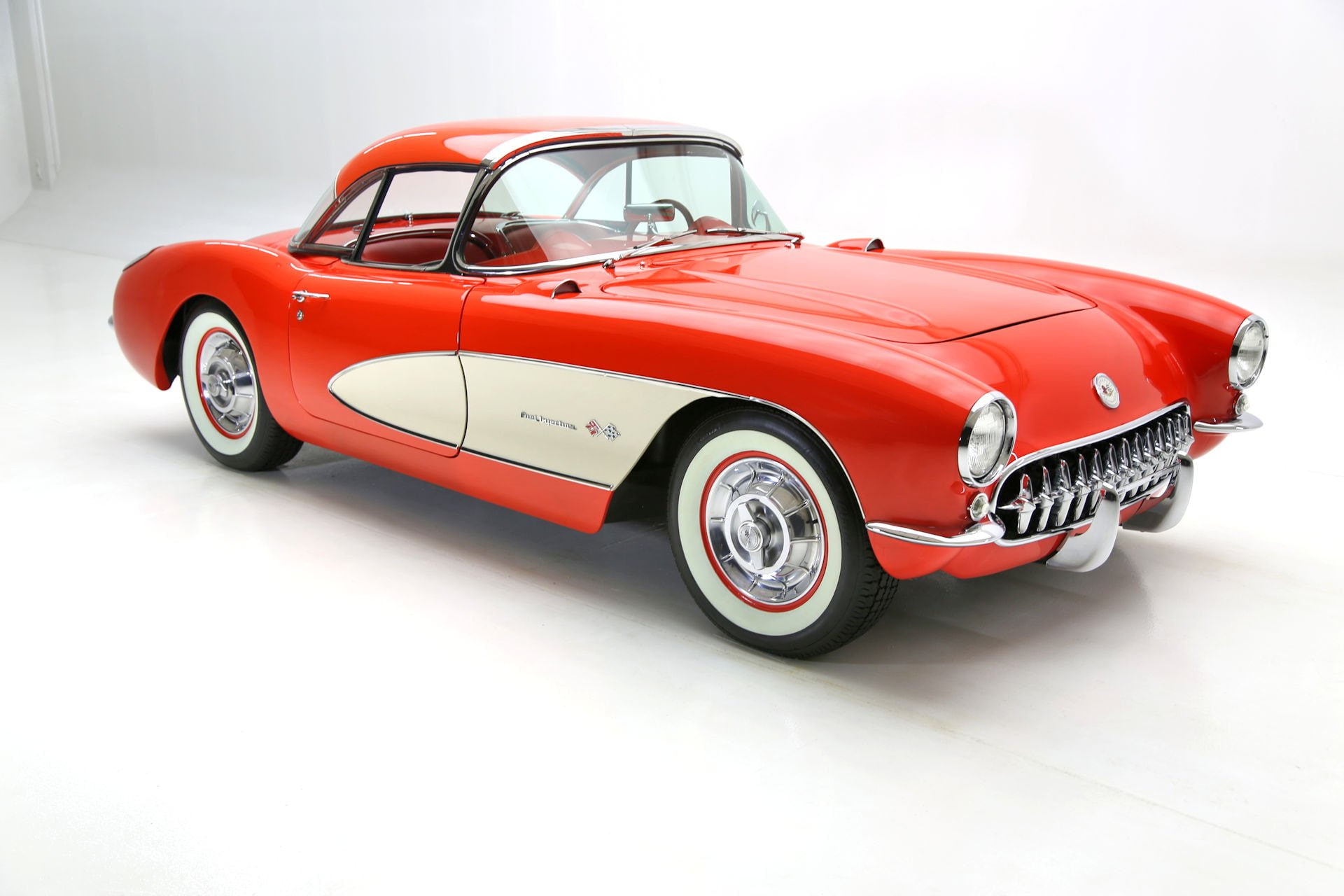 red, corvette, convertible, 1957, cars, (c1), chevrolet, 283, 1080P, HD Wallpaper