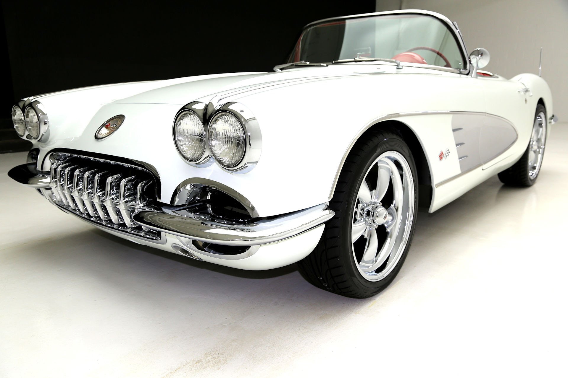 (c1), chevrolet, convertible, white, 383, 1080P, 1959, cars, corvette, HD Wallpaper