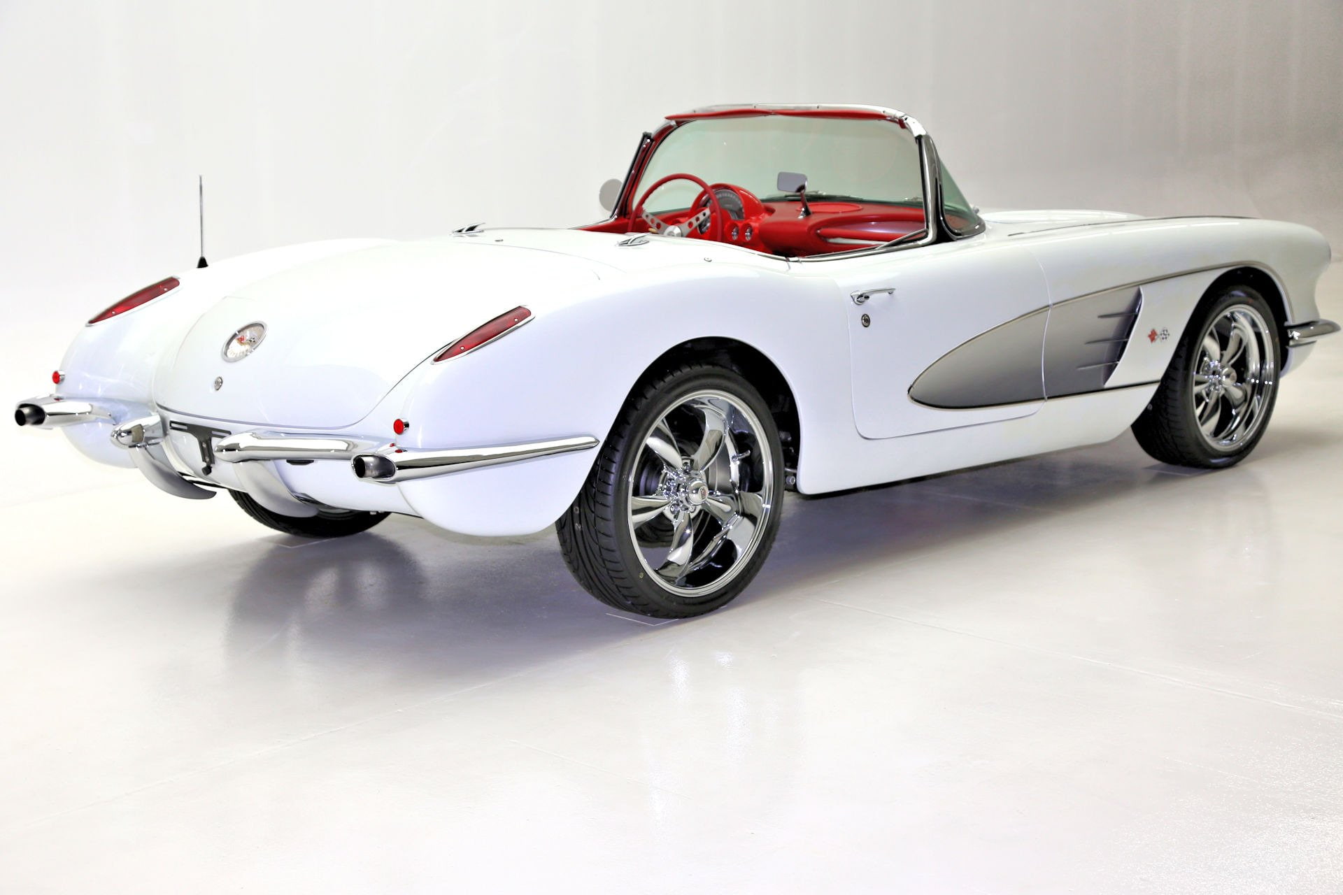 chevrolet, 383, cars, white, 1080P, corvette, convertible, 1959, (c1), HD Wallpaper