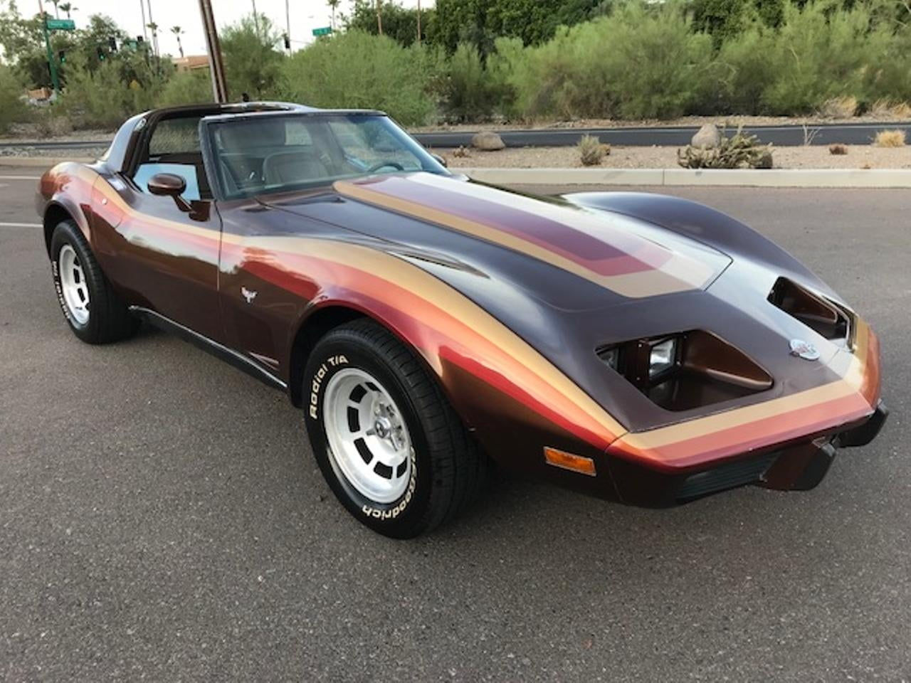 no people, stationary, wheel, convertible, road, Old-Timer, day, high angle view, 1978 Chevrolet Corvette C3, street, outdoors, transportation, tree, travel, HD Wallpaper