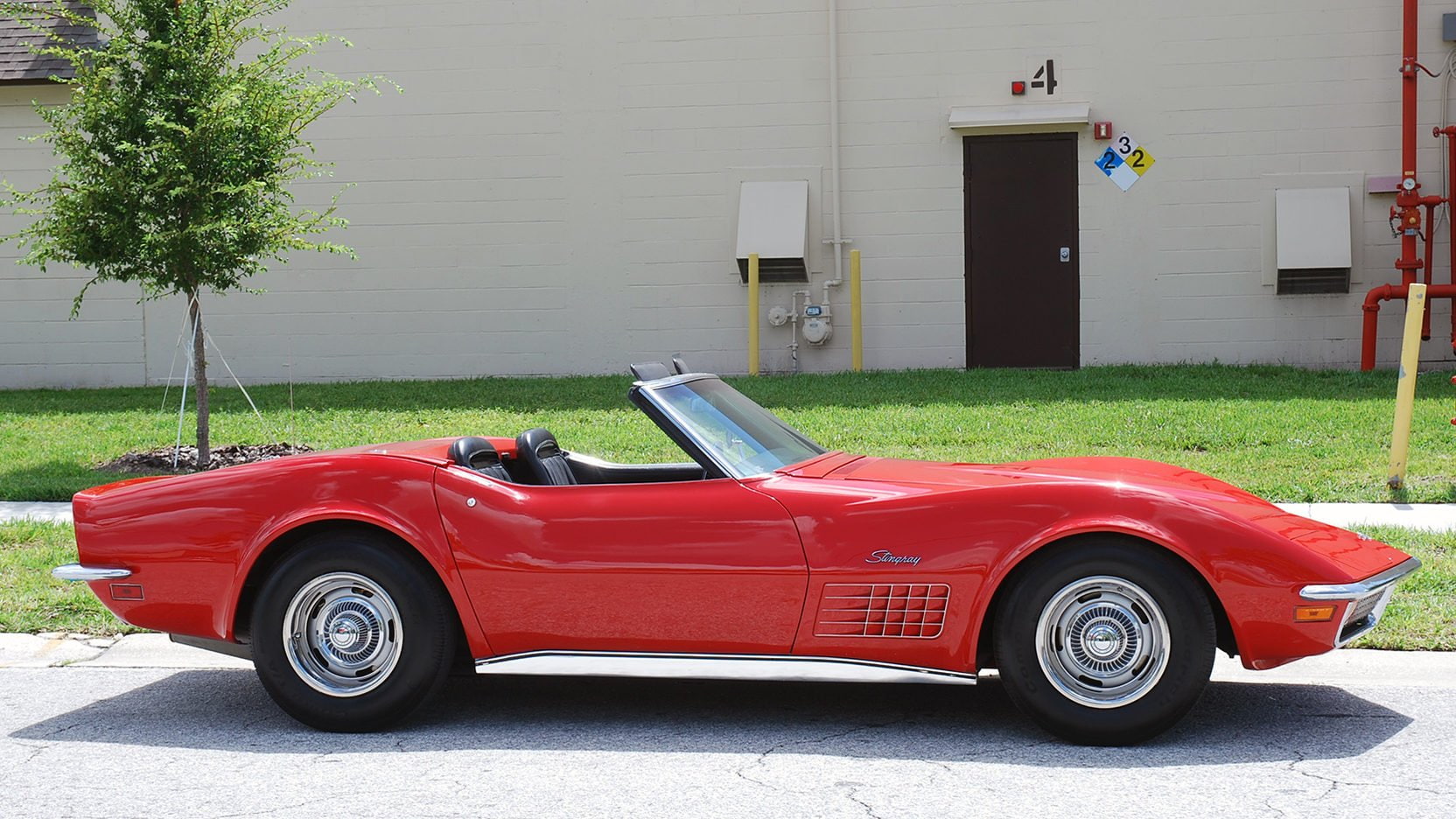 chevrolet, red, 720P, (c3), corvette, 1972, cars, convertible, HD Wallpaper