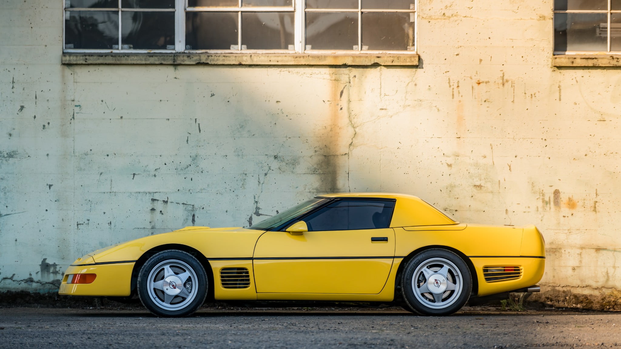 Yellow Car, Convertible, Sport Car, Chevrolet, Car, Old Car, Chevrolet Corvette (C4), 1080P, HD Wallpaper