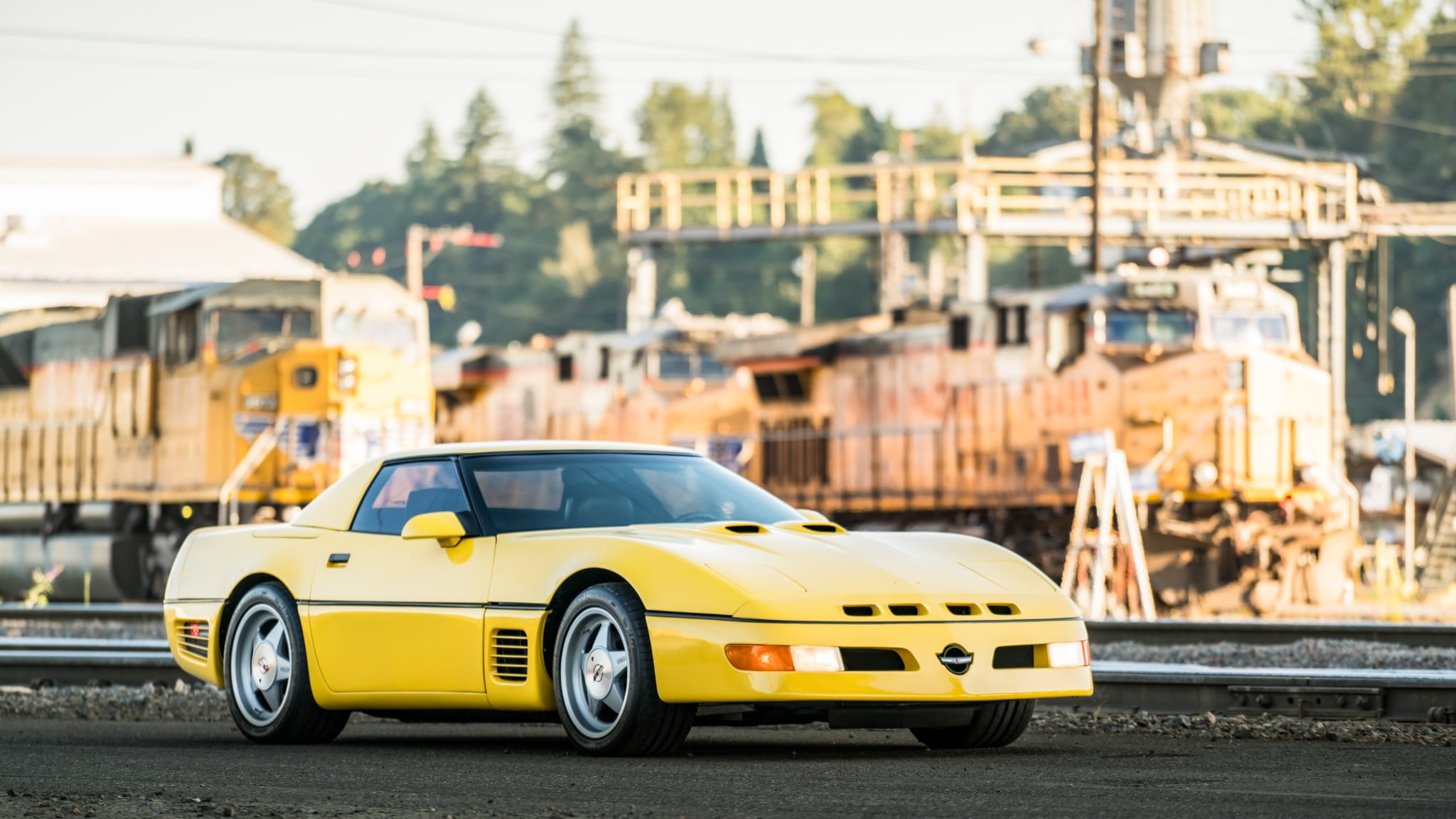 Chevrolet Corvette (C4), Car, Yellow Car, Chevrolet, Sport Car, Convertible, Old Car, 1080P, HD Wallpaper
