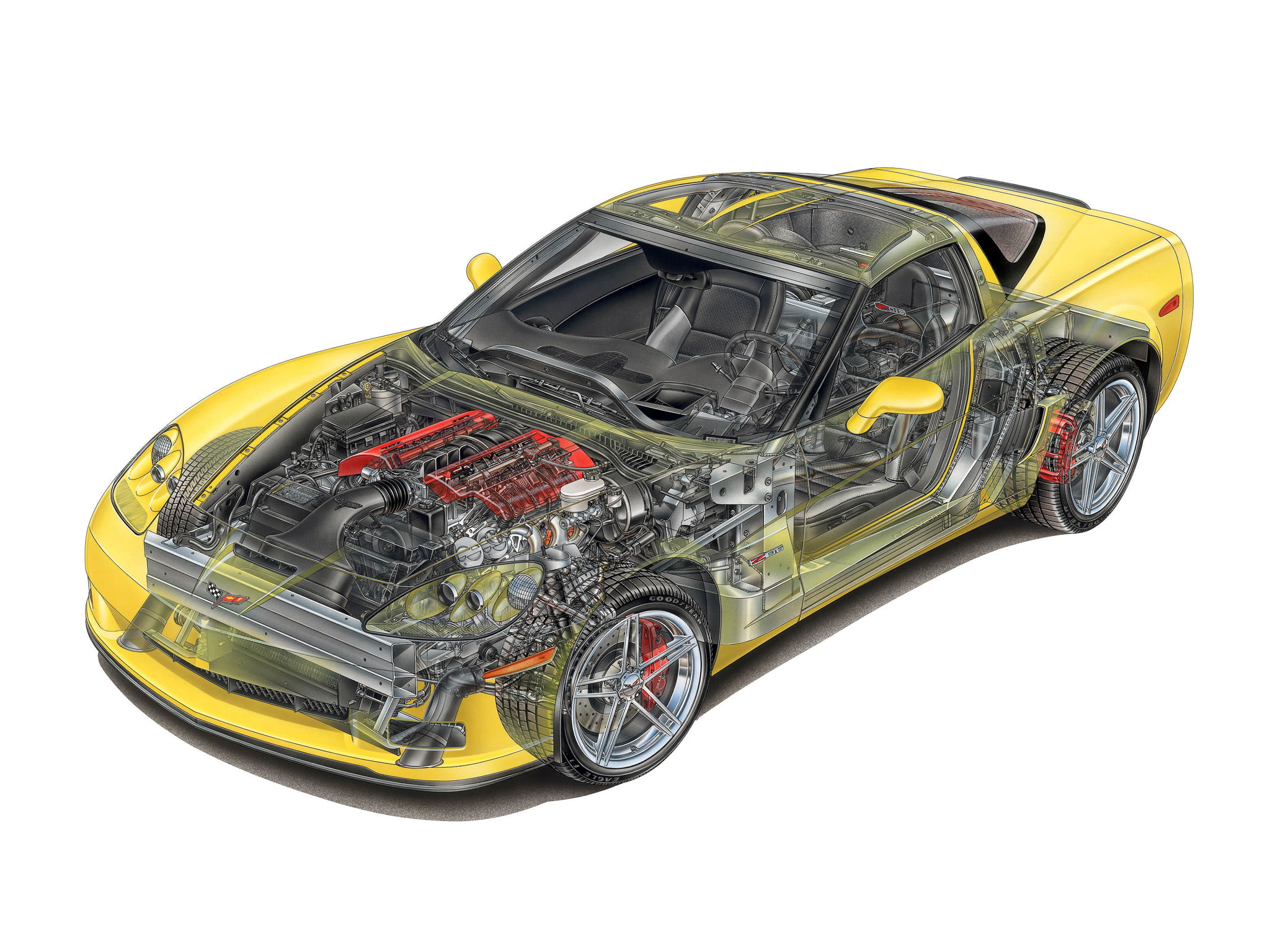 cutaway, mki, corvette-c6, 1080P, 2006, chevrolet, z06, HD Wallpaper