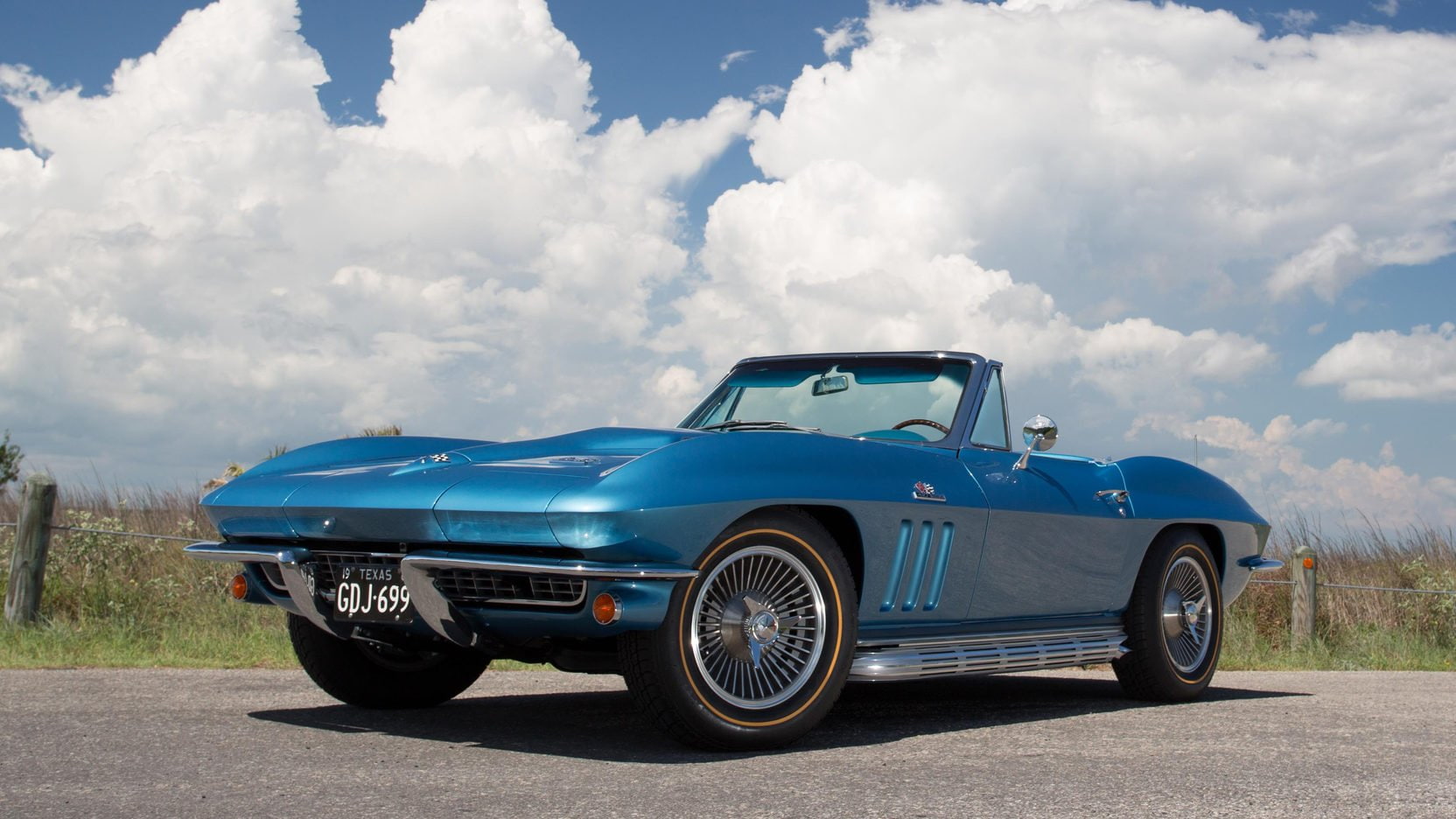 720P, chevrolet, 1966, corvette, blue, (c2), convertible, HD Wallpaper