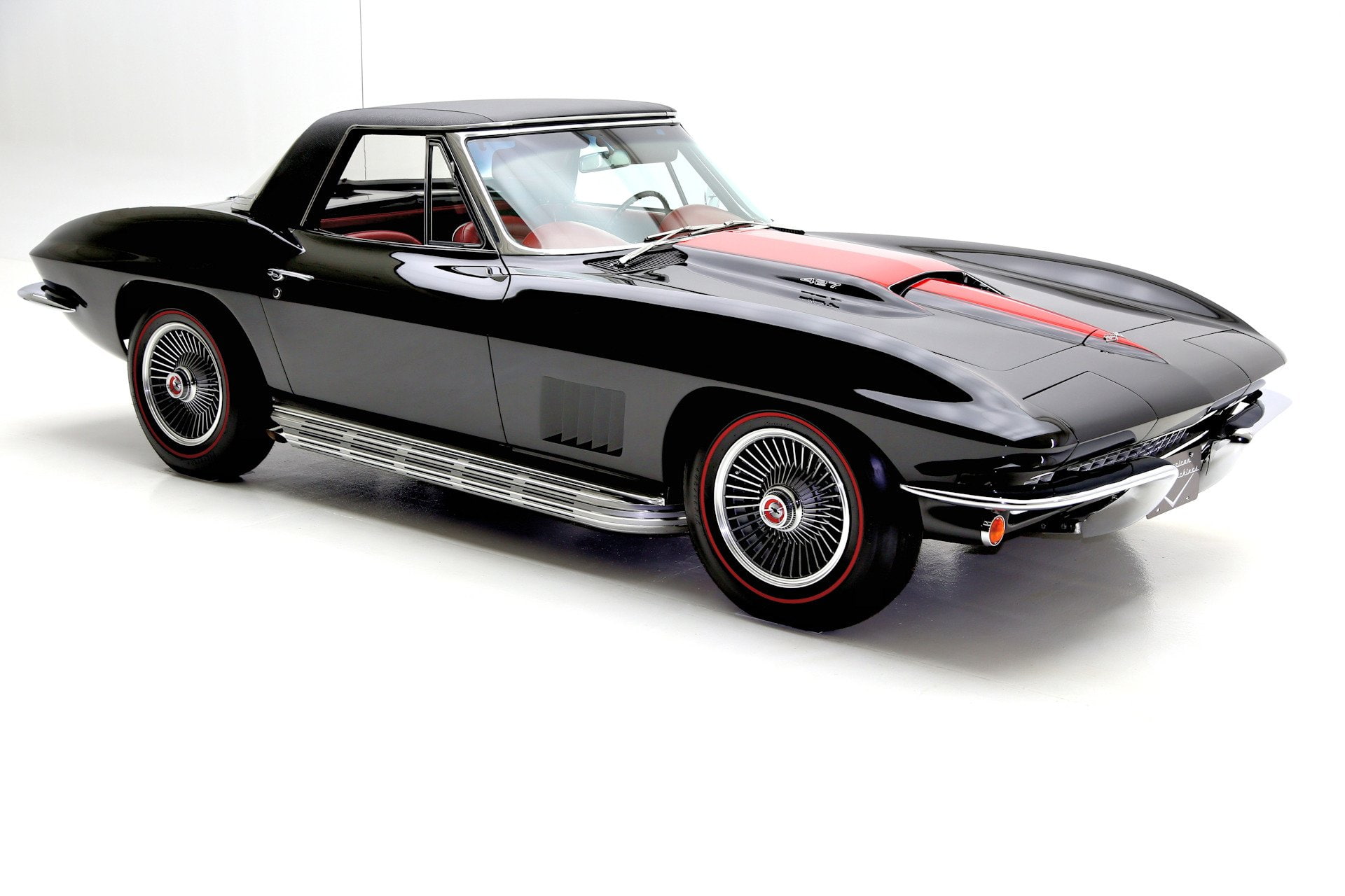 1967, cars, (c2), chevrolet, 1080P, corvette, 427, black, convertible, HD Wallpaper