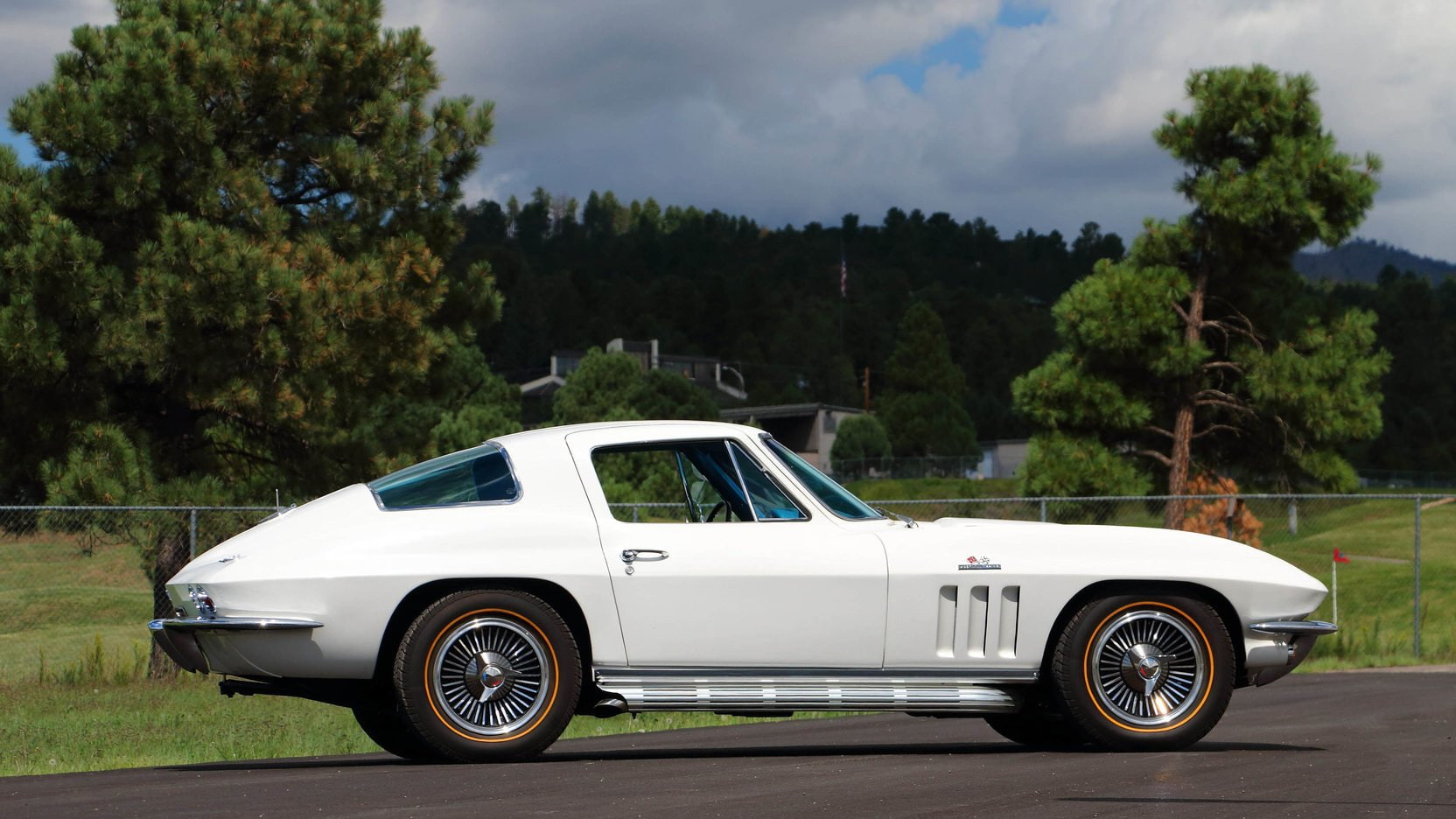 chevrolet, white, corvette, 1966, coupe, 720P, (c2), HD Wallpaper