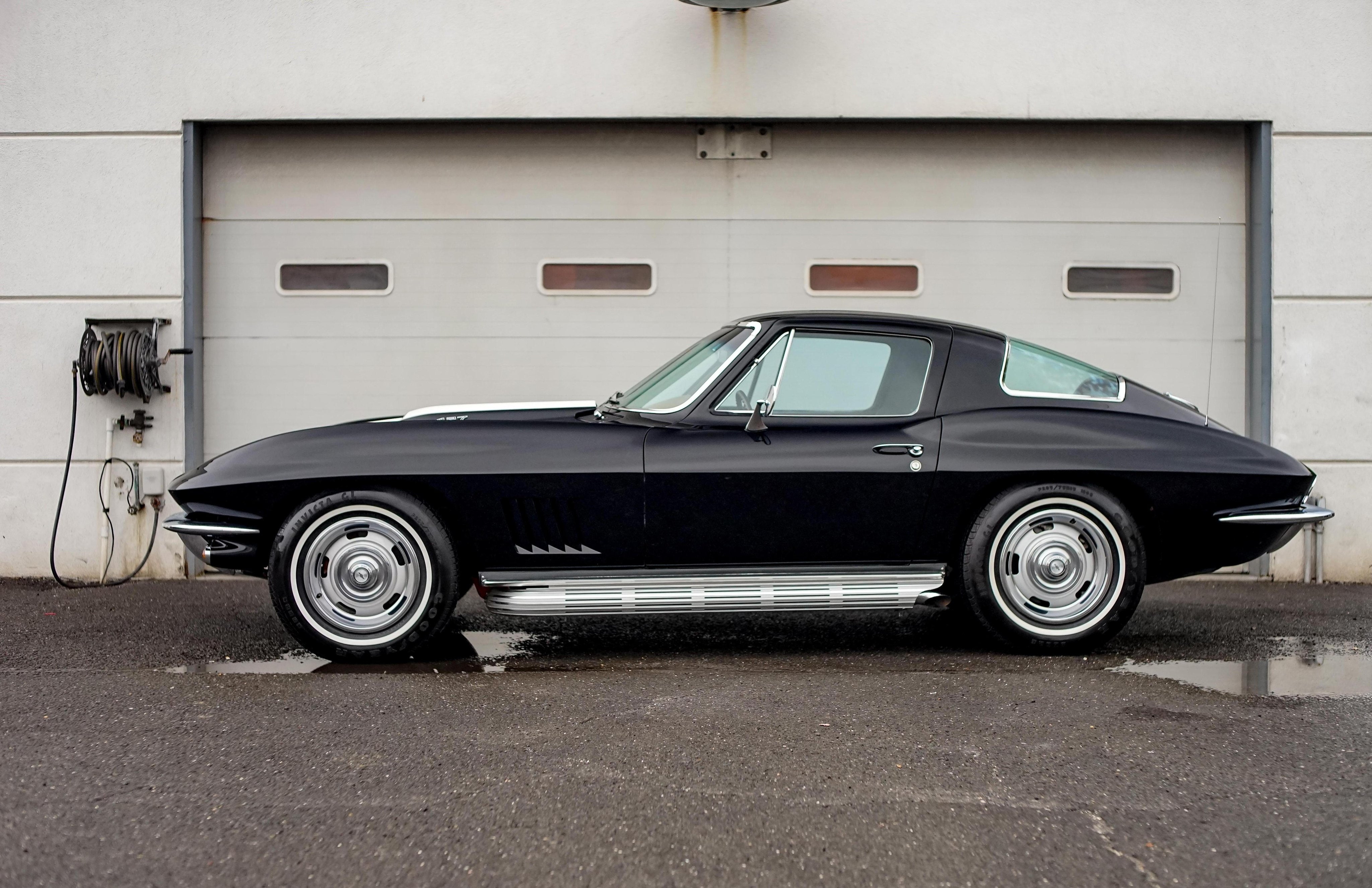 classic, 4K, l36, (c2), chevrolet, injection, 1967, black, corvette, fuel, sting, ray, cars, HD Wallpaper