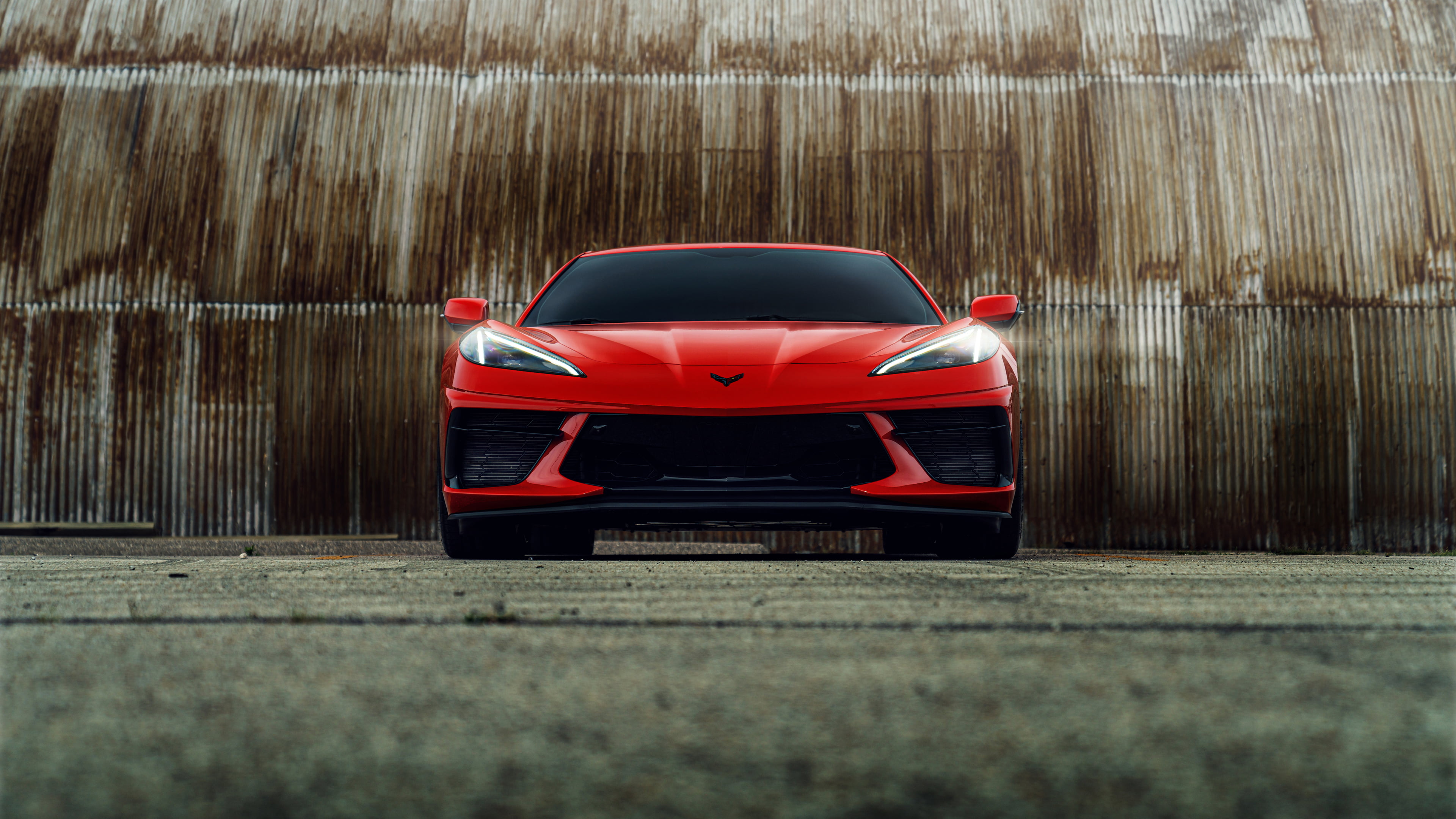 vehicle, red cars, Chevrolet Corvette, sports car, car, Chevrolet Corvette C8, 4K, HD Wallpaper